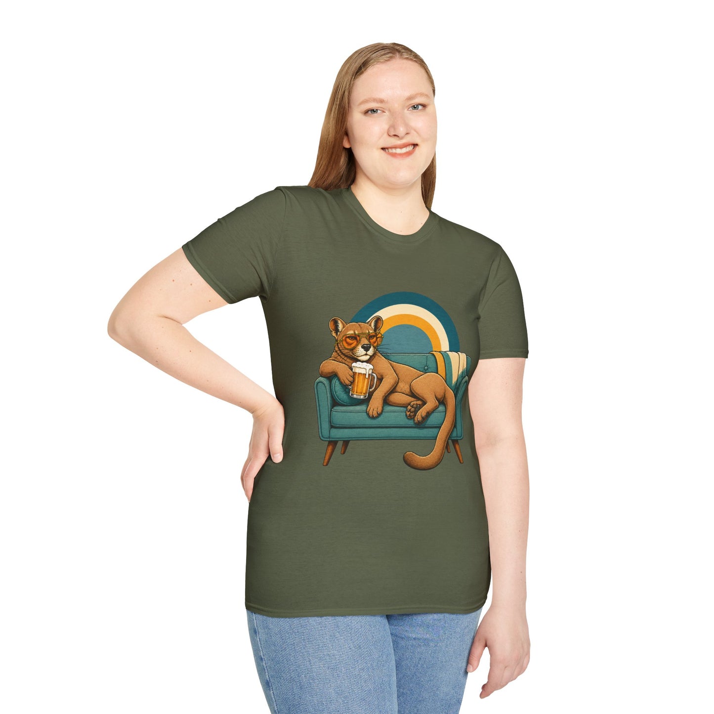 Lazy Fossa T-Shirt — Retro Fossa on Sofa Graphic Tee
