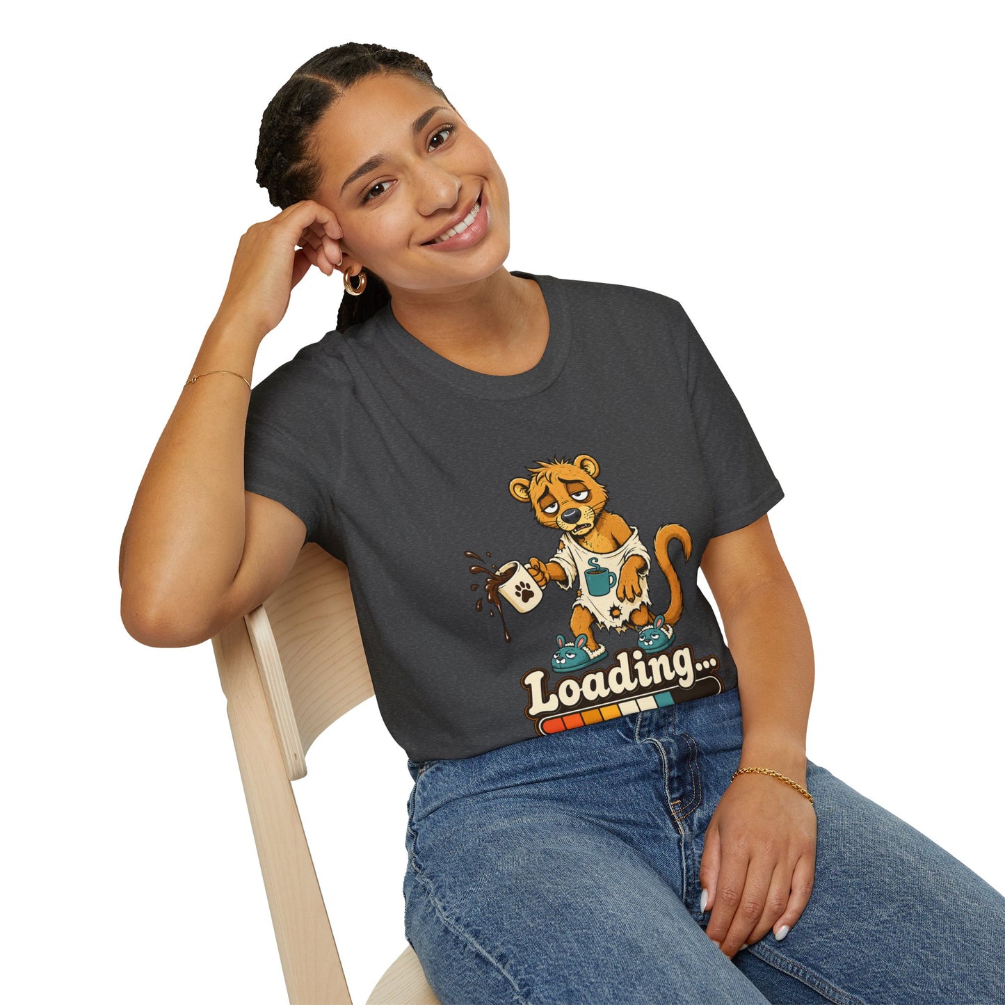 Coffee Powered Fossa T-Shirt — Funny Loading Animal Graphic Tee