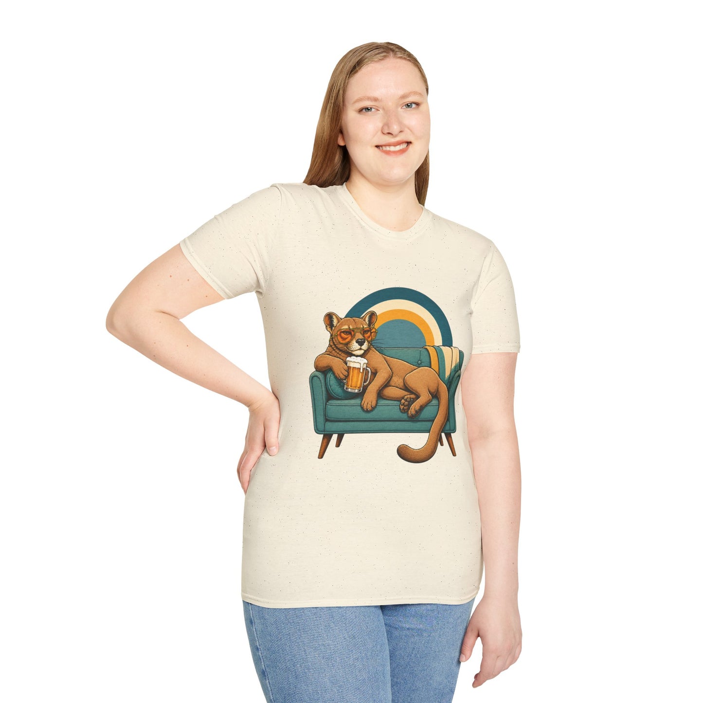 Lazy Fossa T-Shirt — Retro Fossa on Sofa Graphic Tee