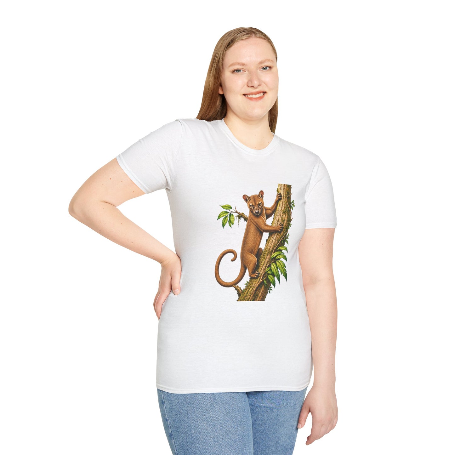 Climbing Fossa T-Shirt — Cute Madagascar Wildlife Graphic Tee