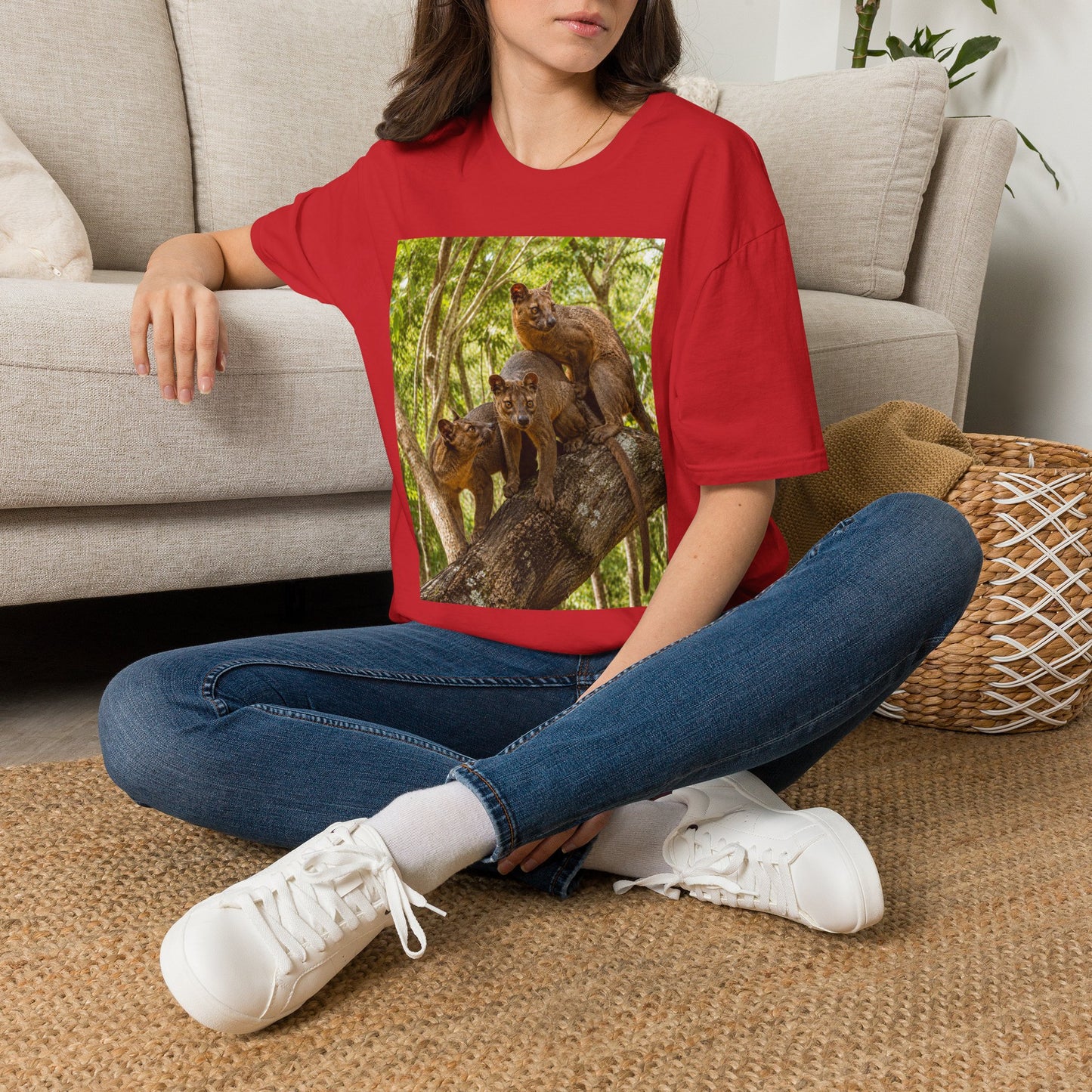 Adult Fossa Trio T-Shirt — Madagascar Wildlife Graphic Tee