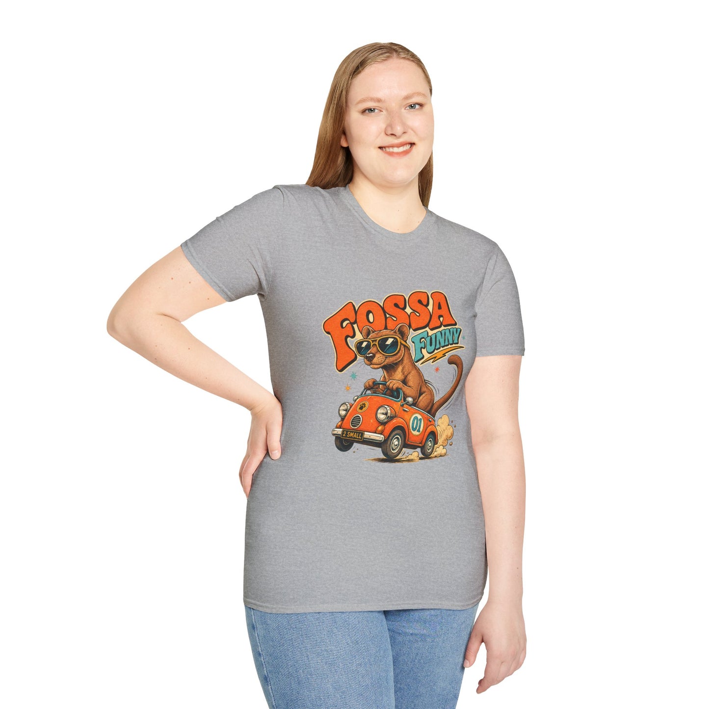 Fossa Funny Graphic T-Shirt — Cute Fossa Driving Vintage Design
