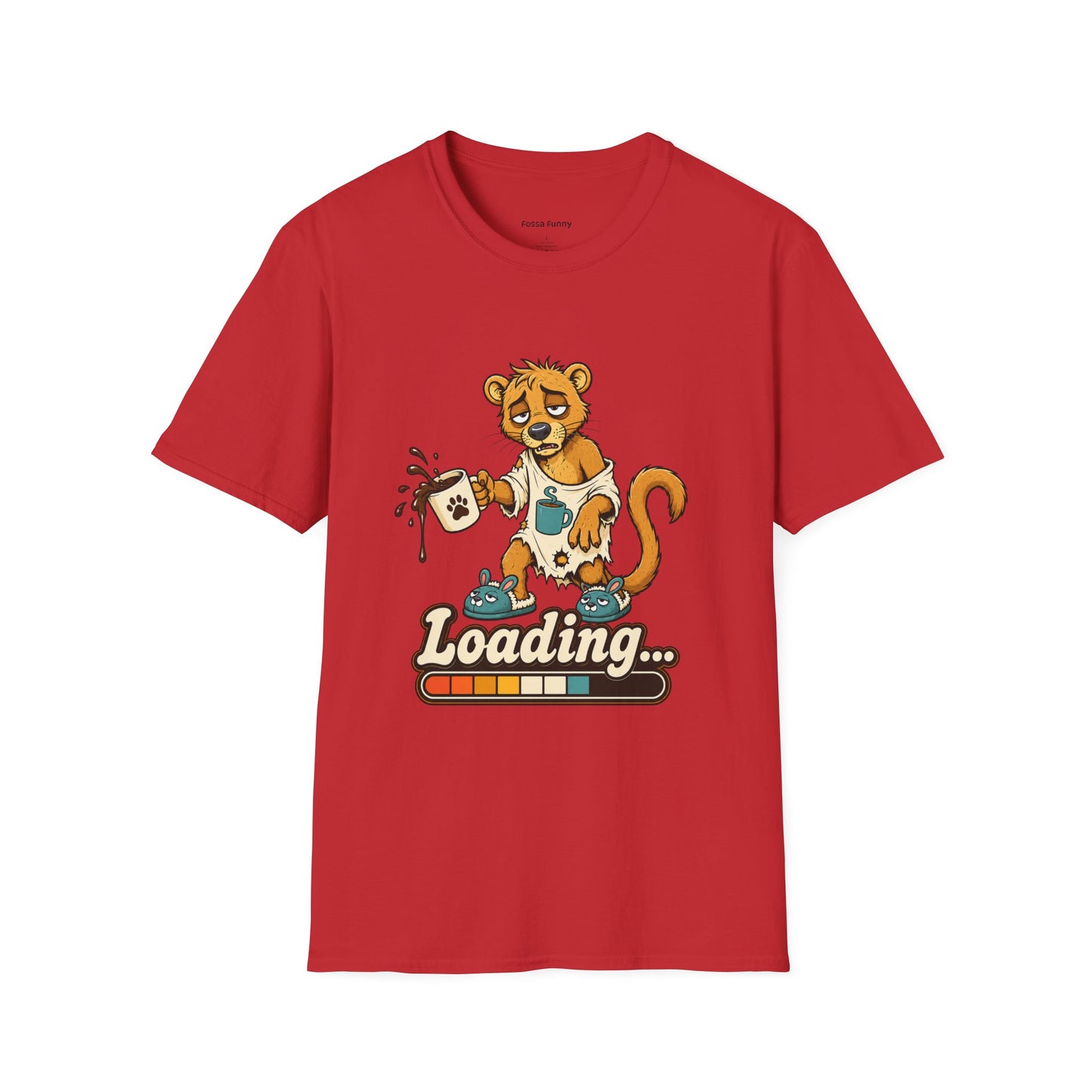Coffee Powered Fossa T-Shirt — Funny Loading Animal Graphic Tee
