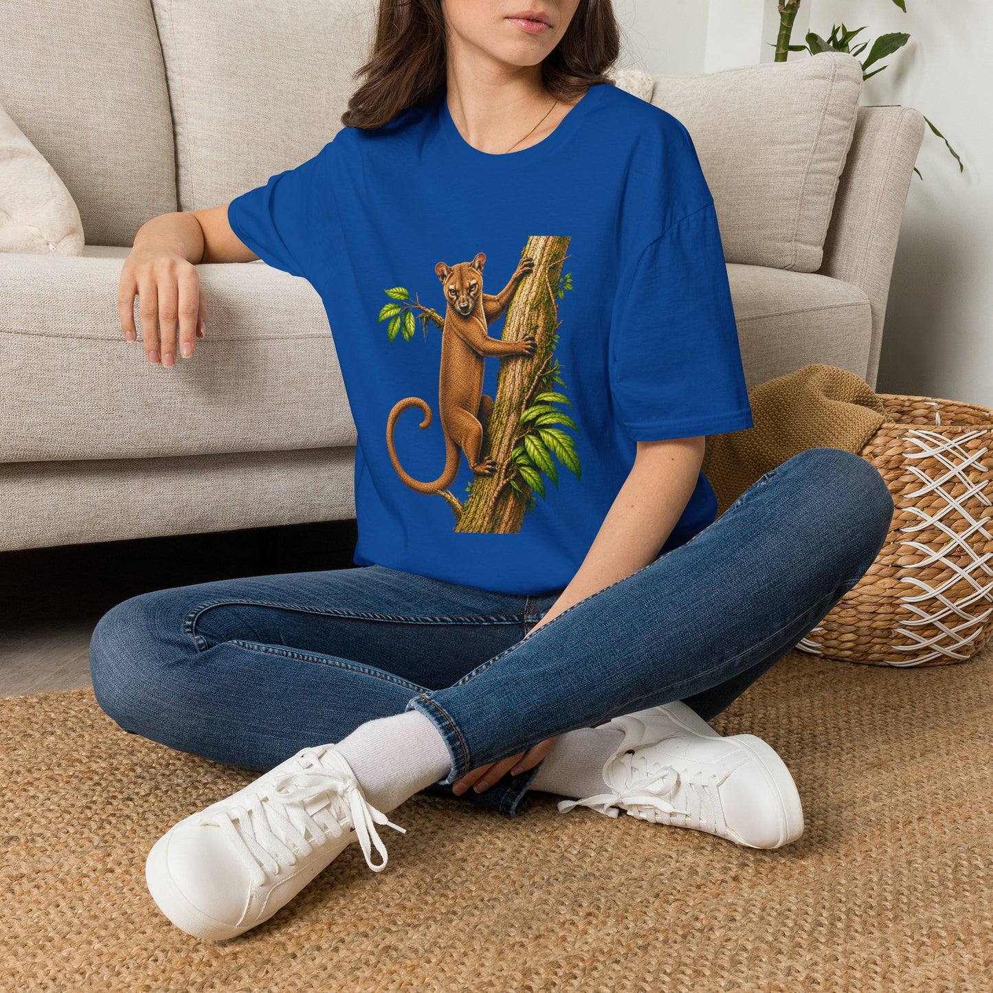 Climbing Fossa T-Shirt — Cute Madagascar Wildlife Graphic Tee