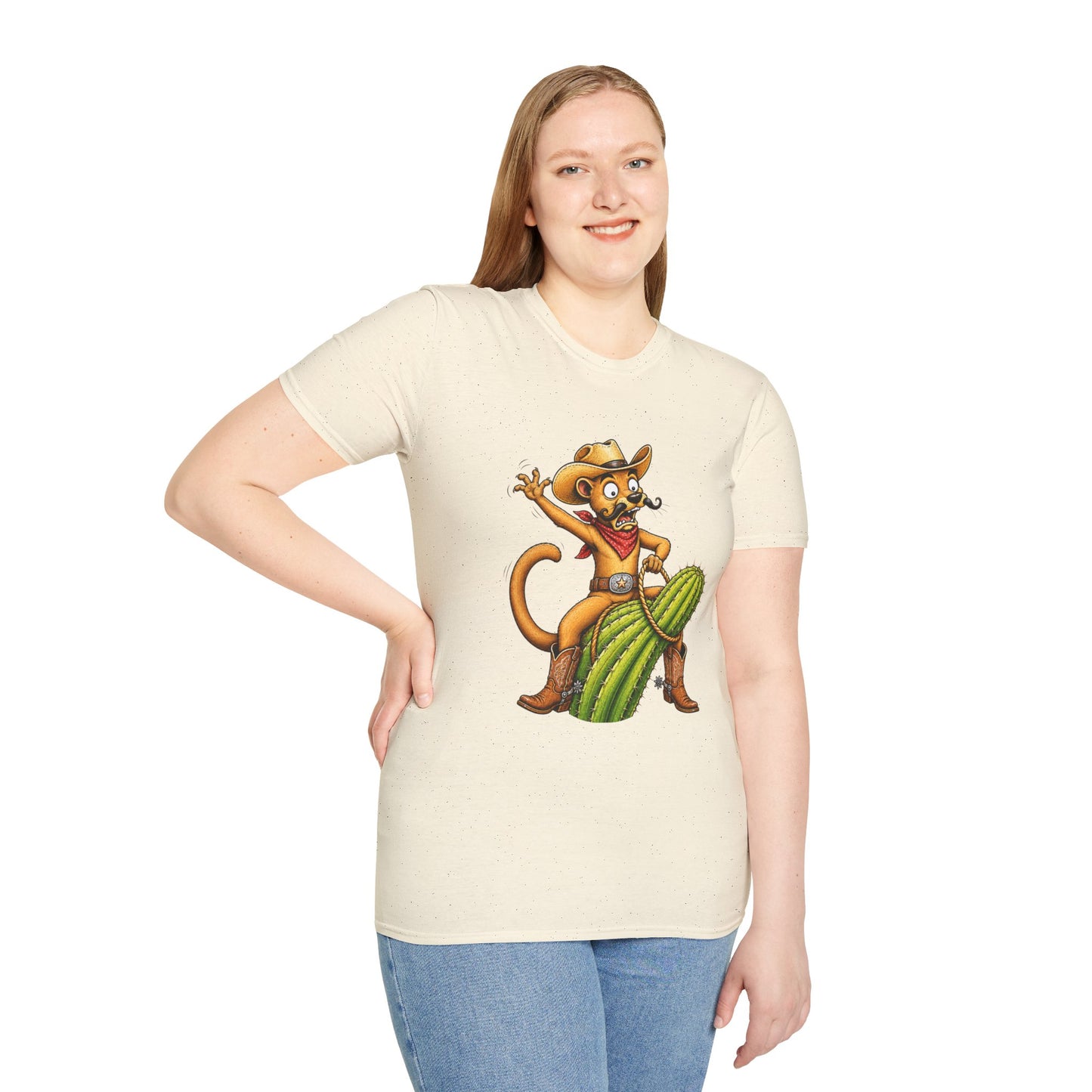 Fossa Cowboy T-Shirt — Funny Western Fossa Riding Cactus Tee