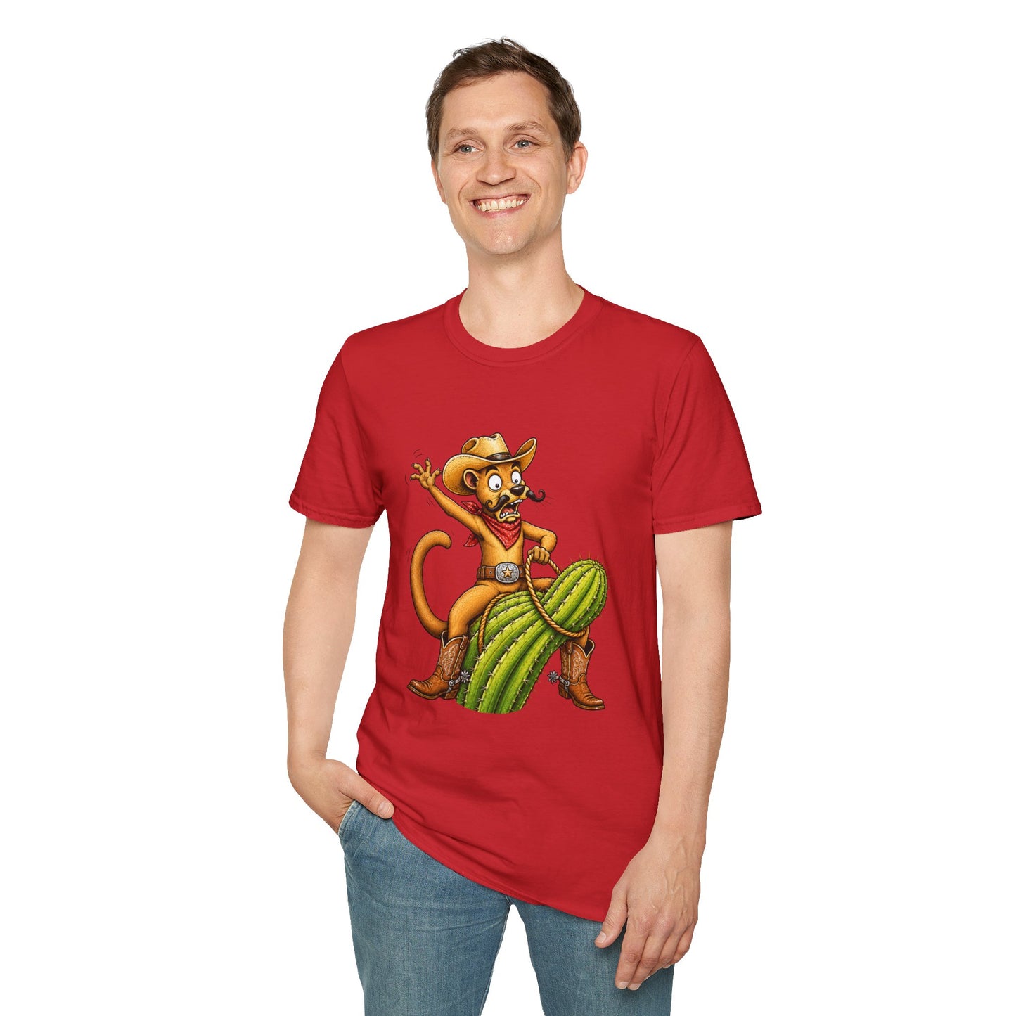 Fossa Cowboy T-Shirt — Funny Western Fossa Riding Cactus Tee
