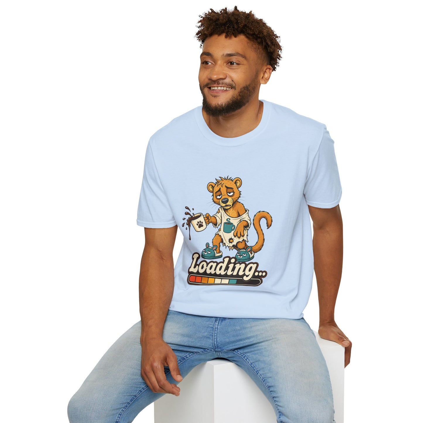 Coffee Powered Fossa T-Shirt — Funny Loading Animal Graphic Tee