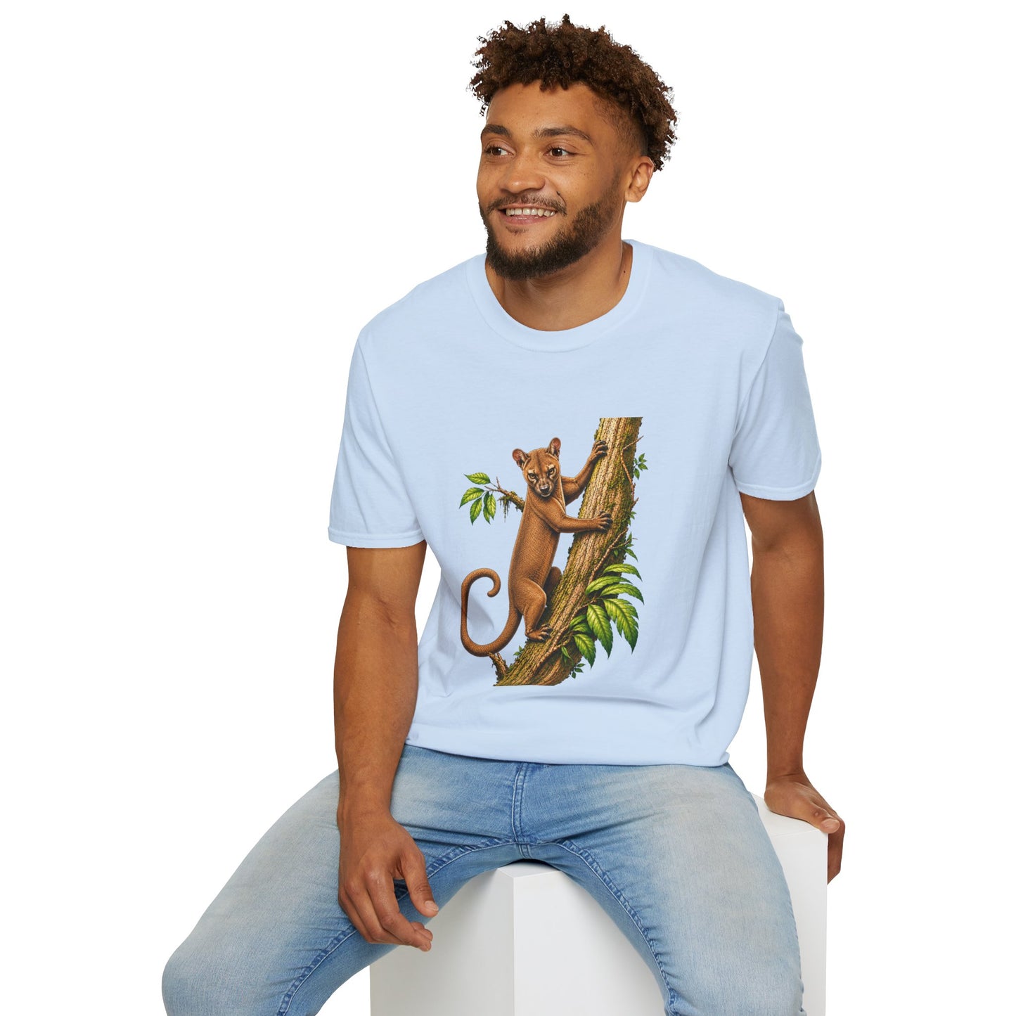 Climbing Fossa T-Shirt — Cute Madagascar Wildlife Graphic Tee