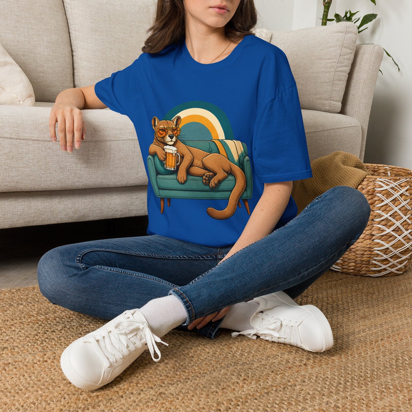 Lazy Fossa T-Shirt — Retro Fossa on Sofa Graphic Tee