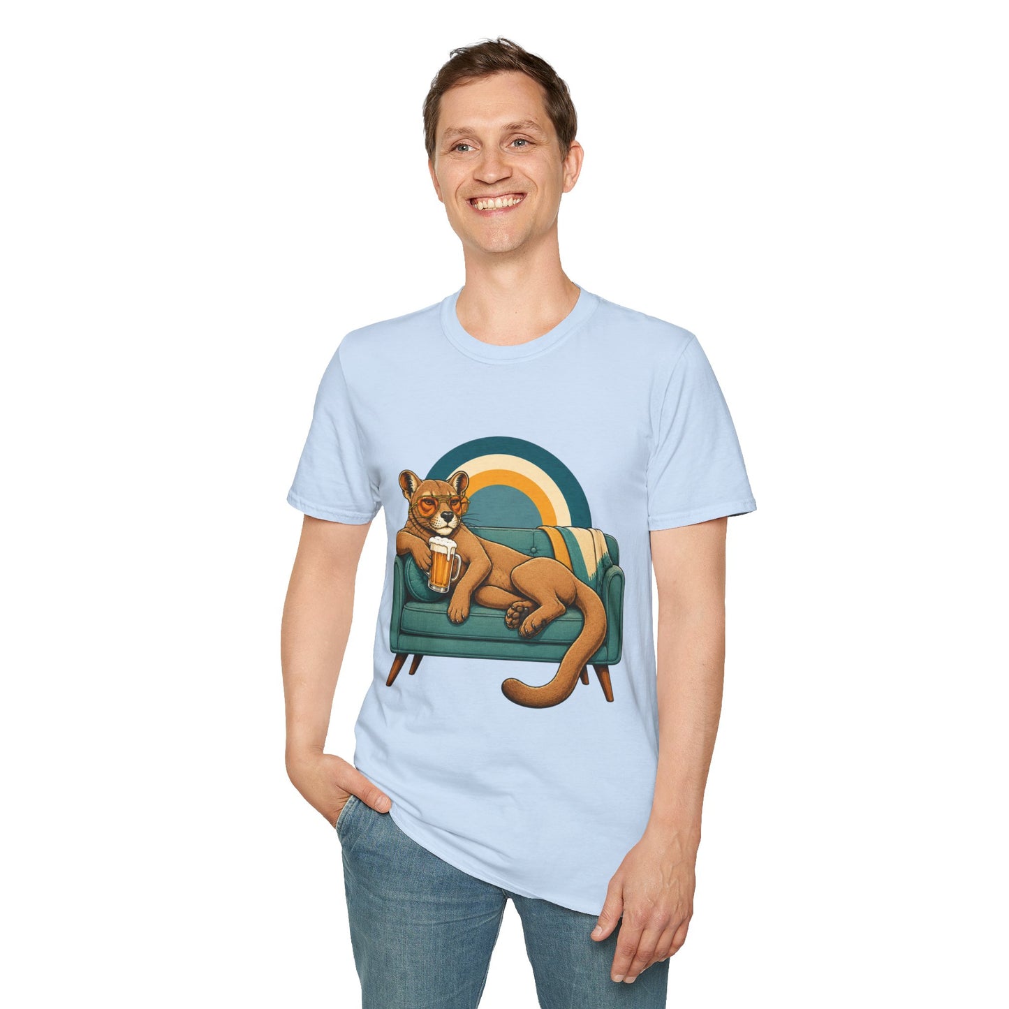 Lazy Fossa T-Shirt — Retro Fossa on Sofa Graphic Tee