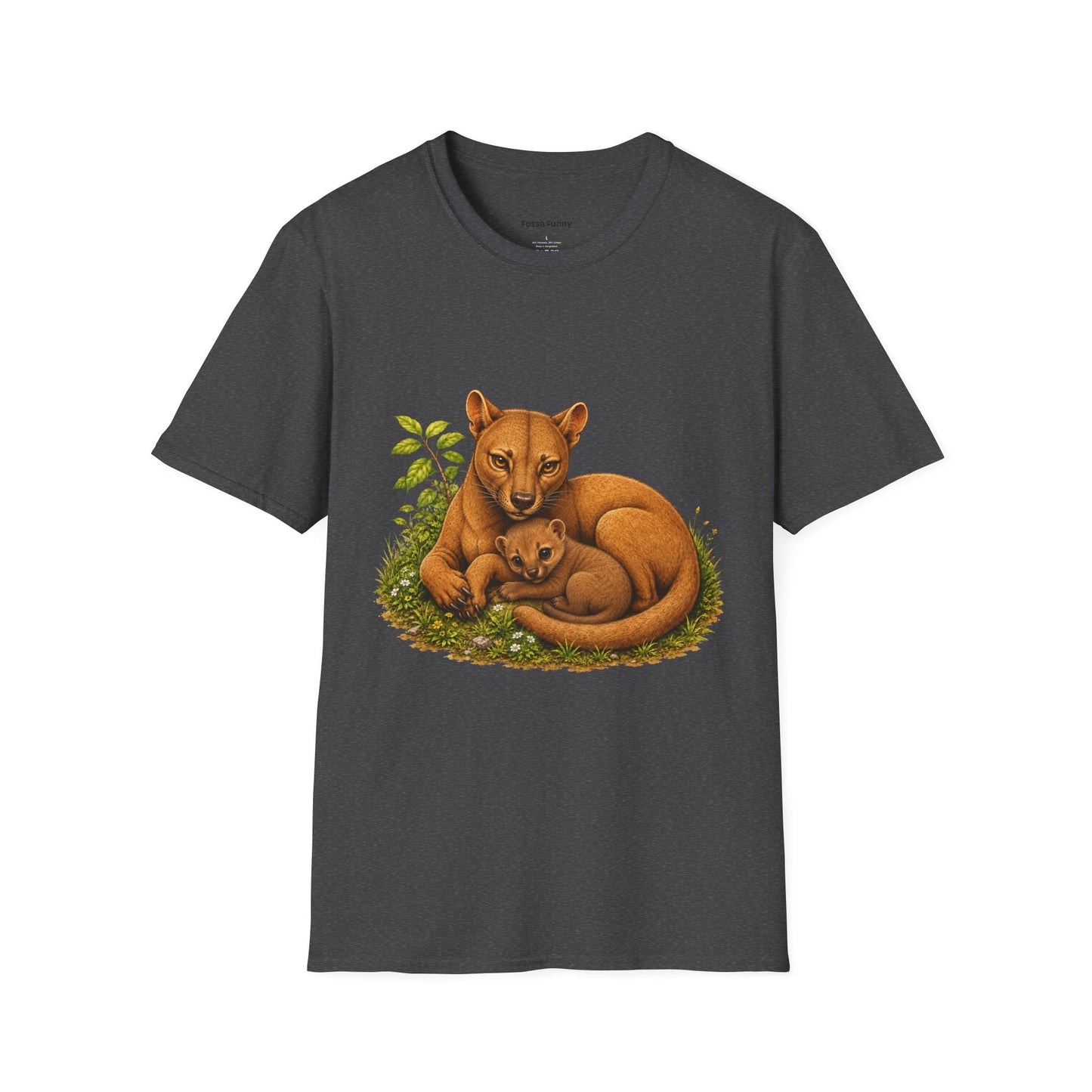Protective Mama Fossa T-Shirt — A soft and heartwarming design celebrating the love between a mother and her baby