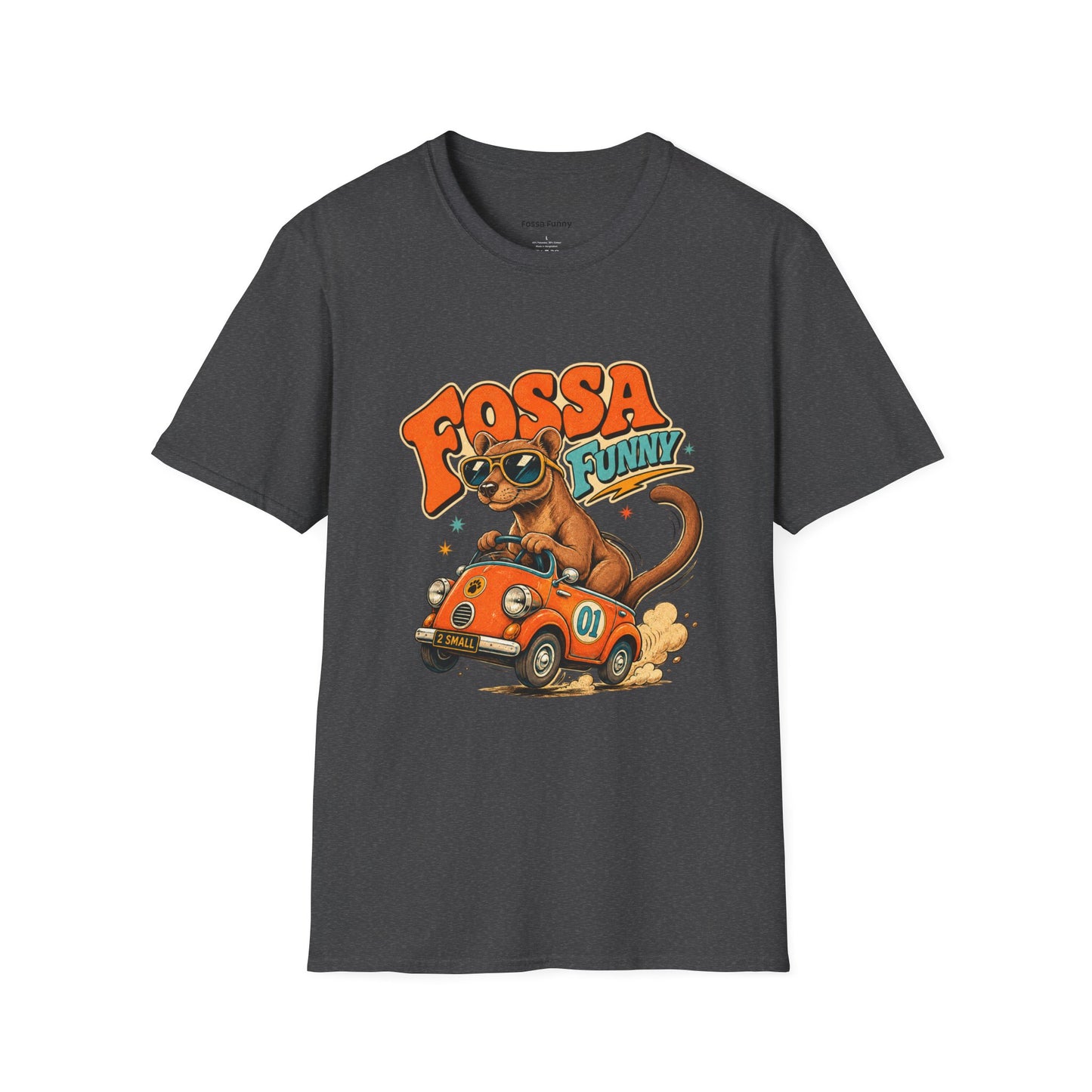 Fossa Funny Graphic T-Shirt — Cute Fossa Driving Vintage Design