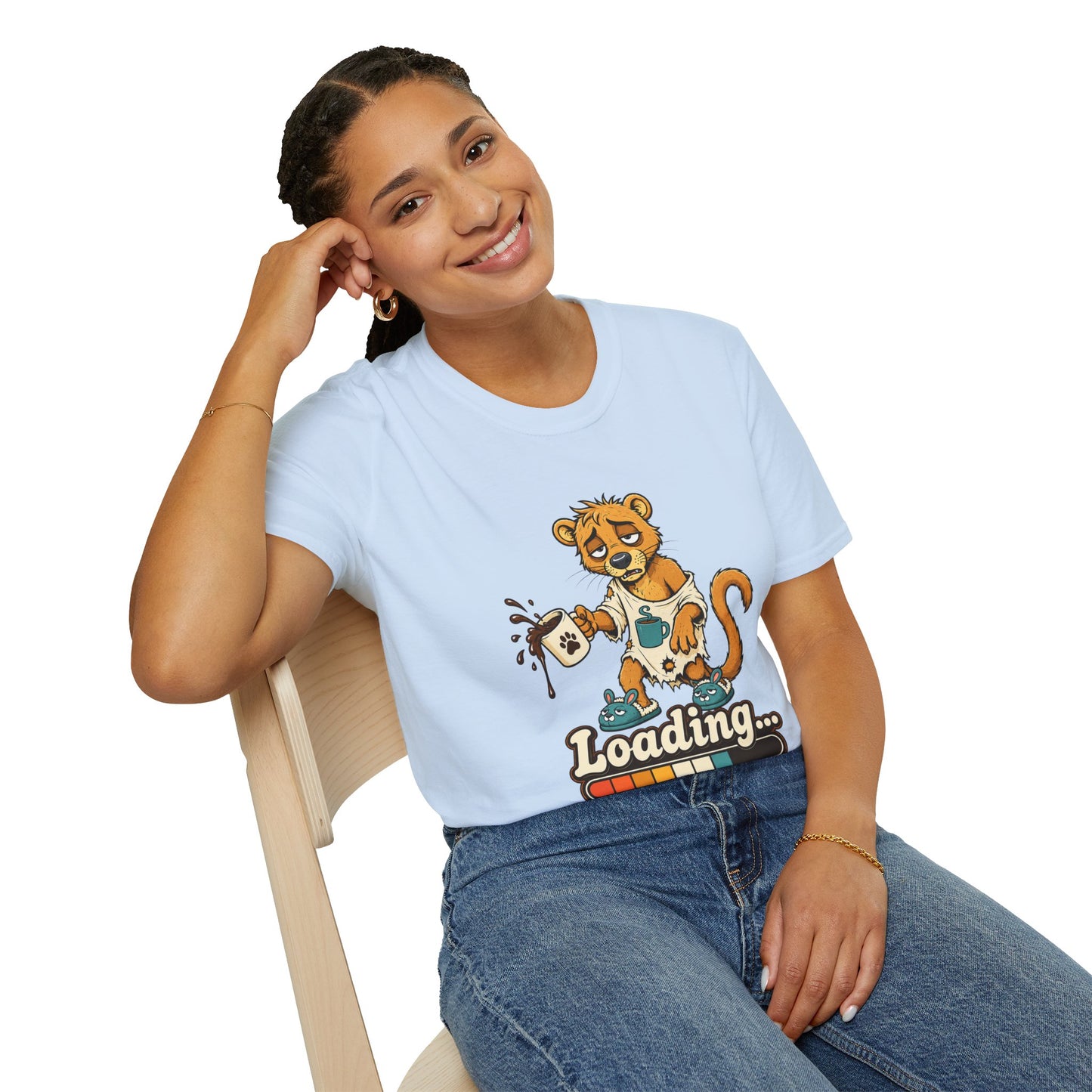 Coffee Powered Fossa T-Shirt — Funny Loading Animal Graphic Tee