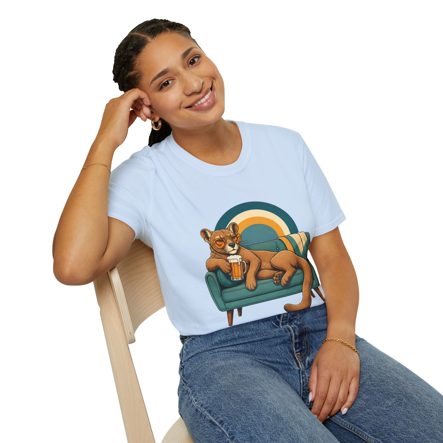 Lazy Fossa T-Shirt — Retro Fossa on Sofa Graphic Tee