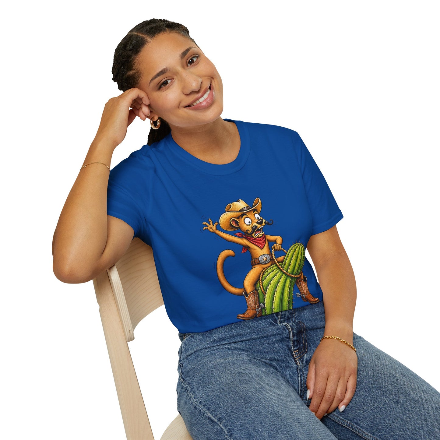 Fossa Cowboy T-Shirt — Funny Western Fossa Riding Cactus Tee
