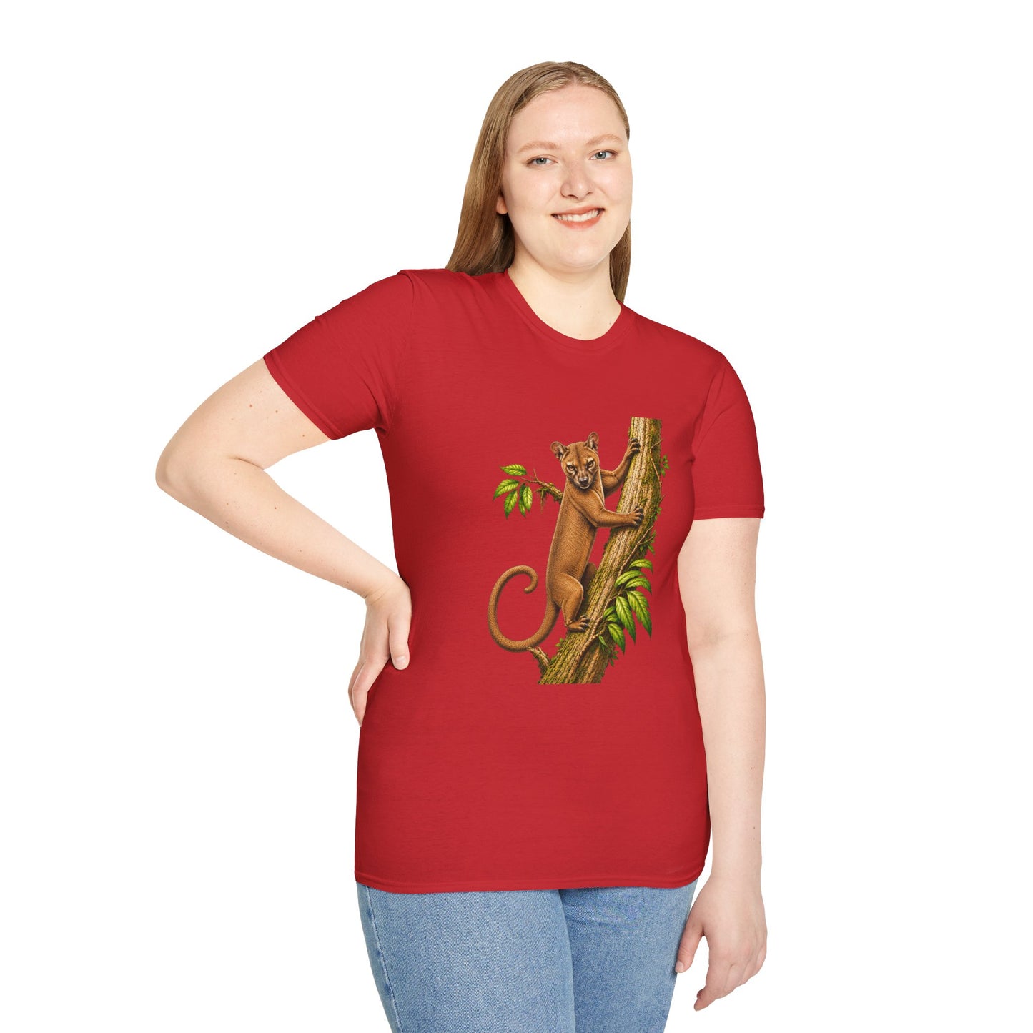 Climbing Fossa T-Shirt — Cute Madagascar Wildlife Graphic Tee