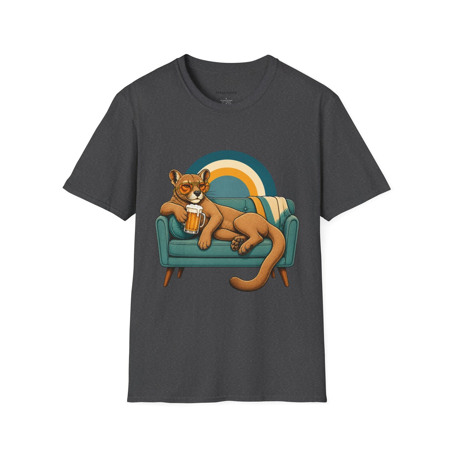 Lazy Fossa T-Shirt — Retro Fossa on Sofa Graphic Tee