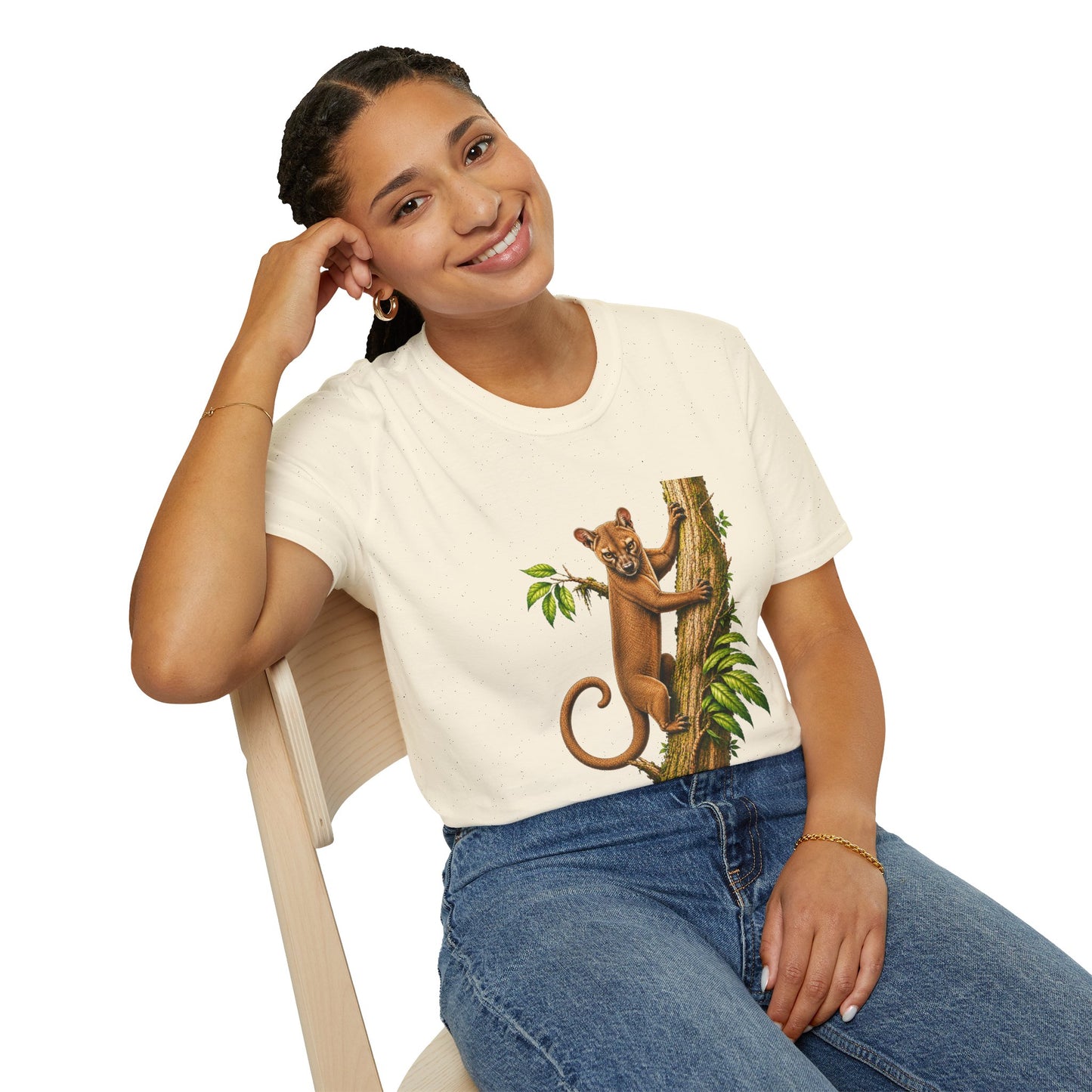Climbing Fossa T-Shirt — Cute Madagascar Wildlife Graphic Tee