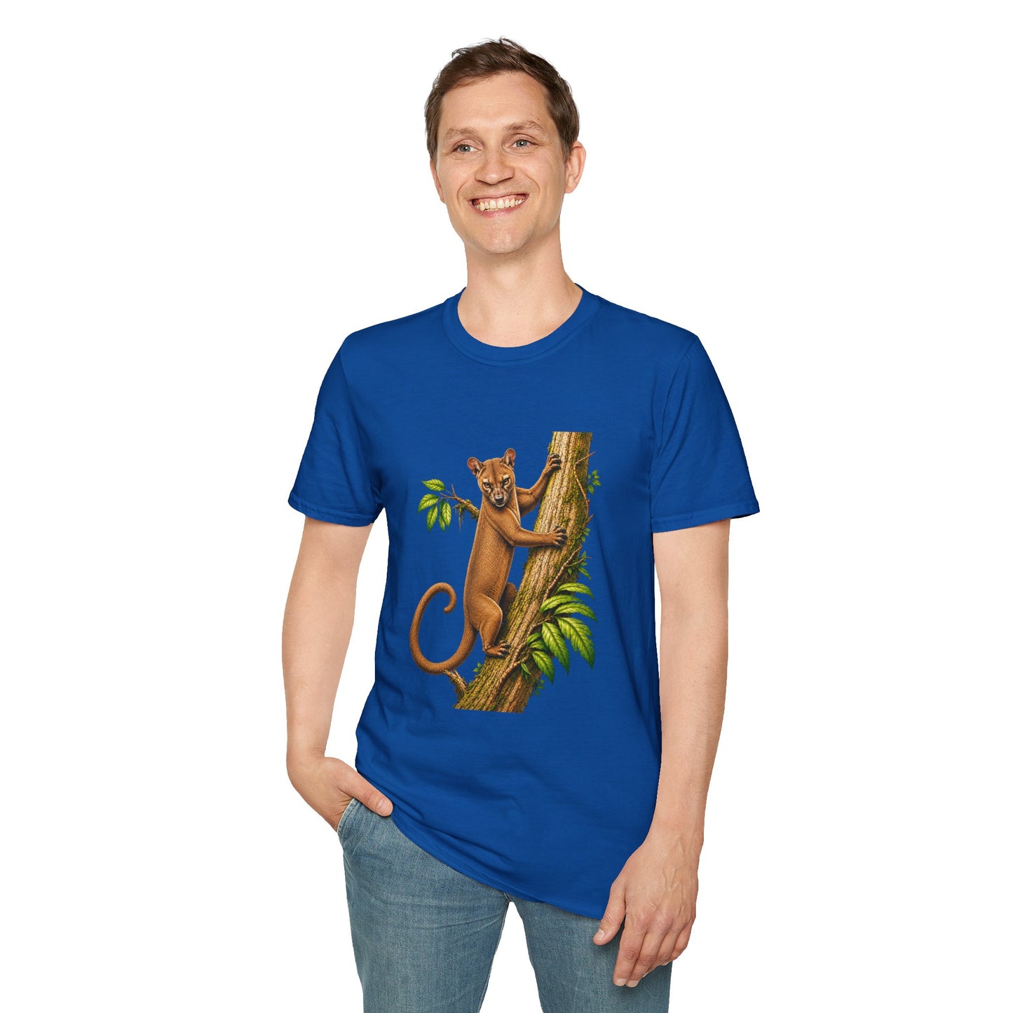 Climbing Fossa T-Shirt — Cute Madagascar Wildlife Graphic Tee