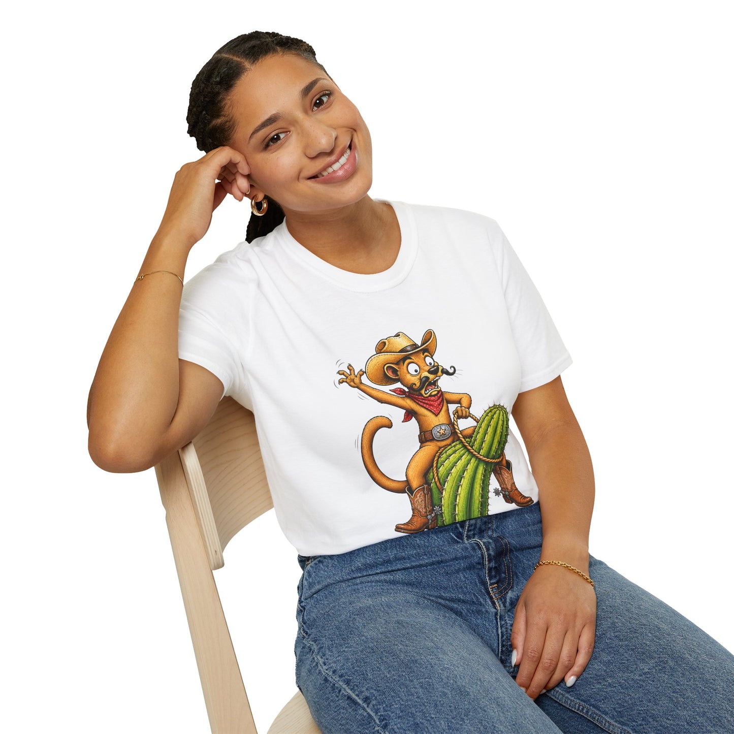Fossa Cowboy T-Shirt — Funny Western Fossa Riding Cactus Tee