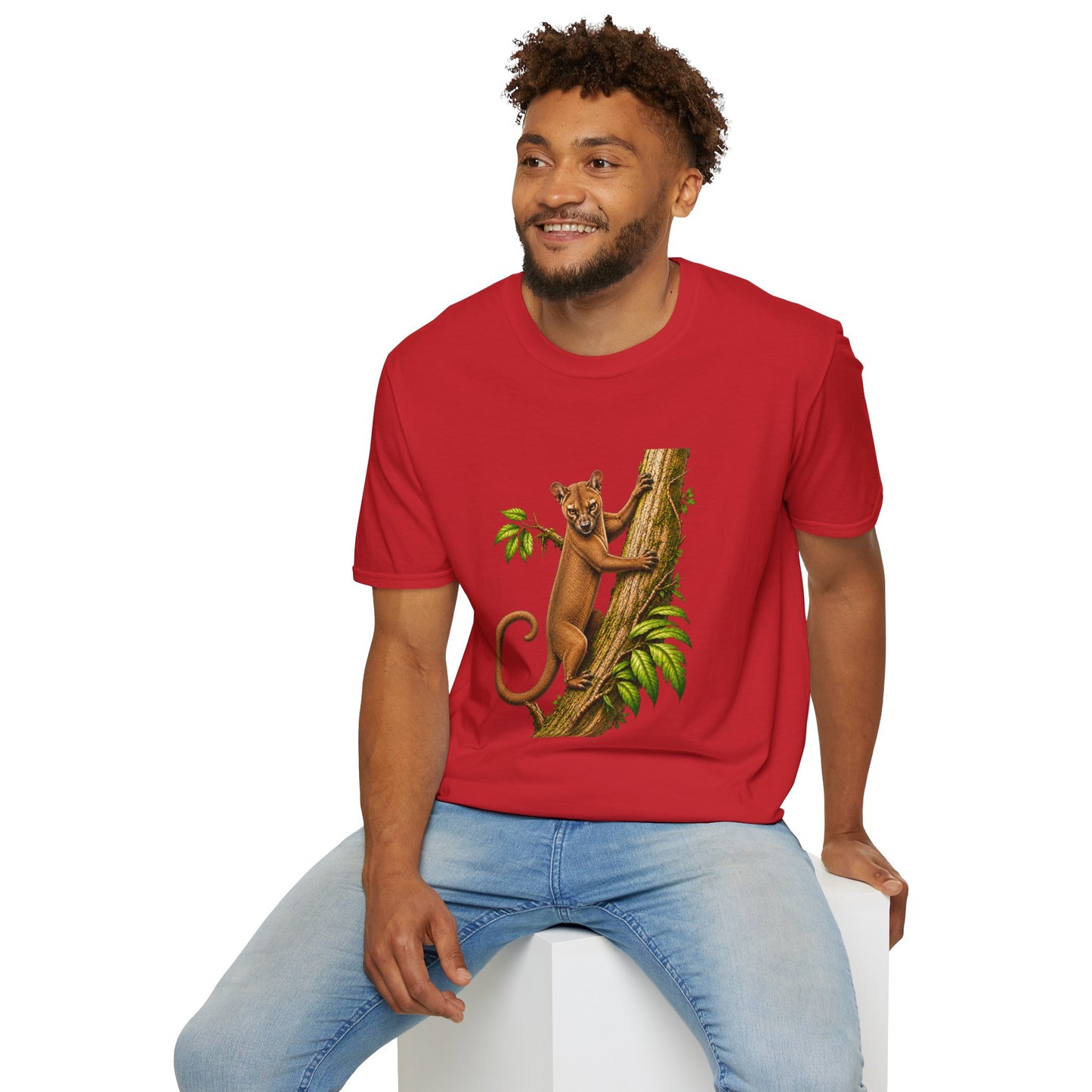 Climbing Fossa T-Shirt — Cute Madagascar Wildlife Graphic Tee