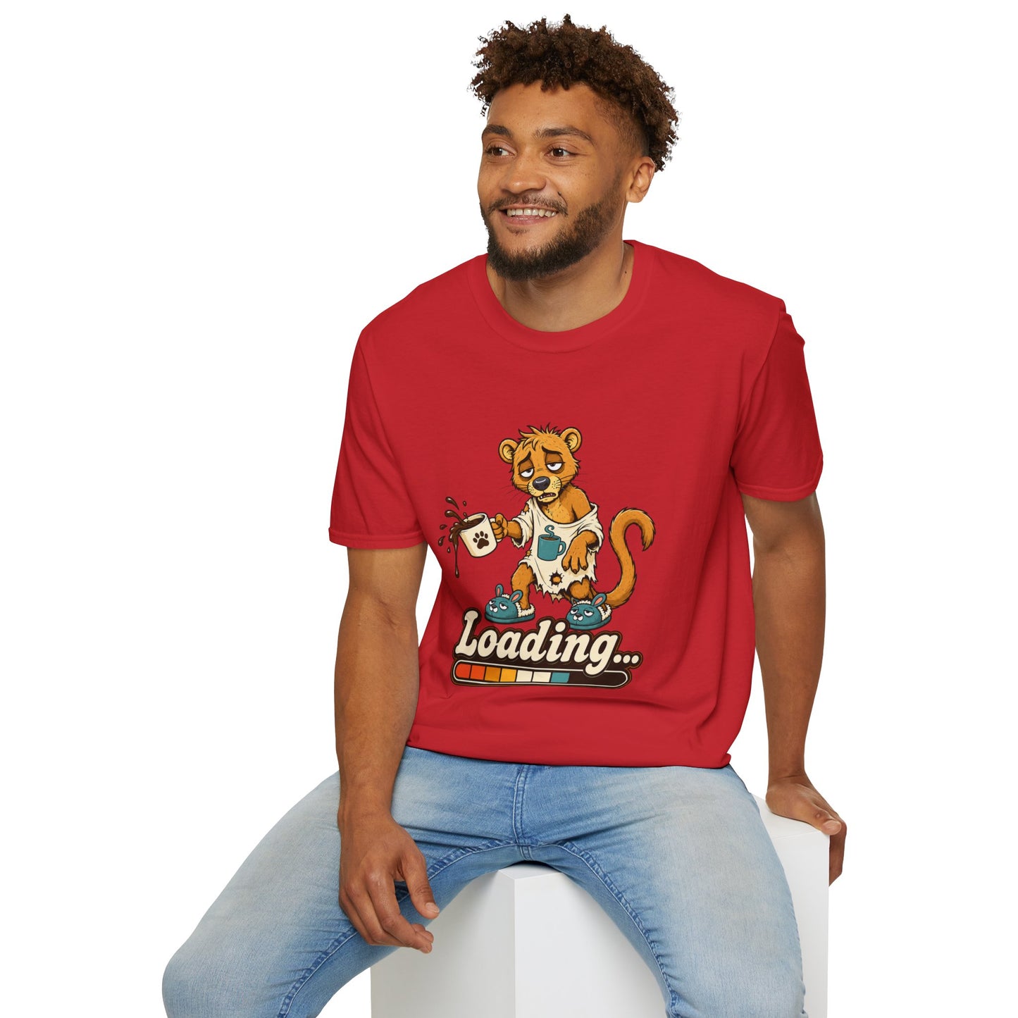 Coffee Powered Fossa T-Shirt — Funny Loading Animal Graphic Tee