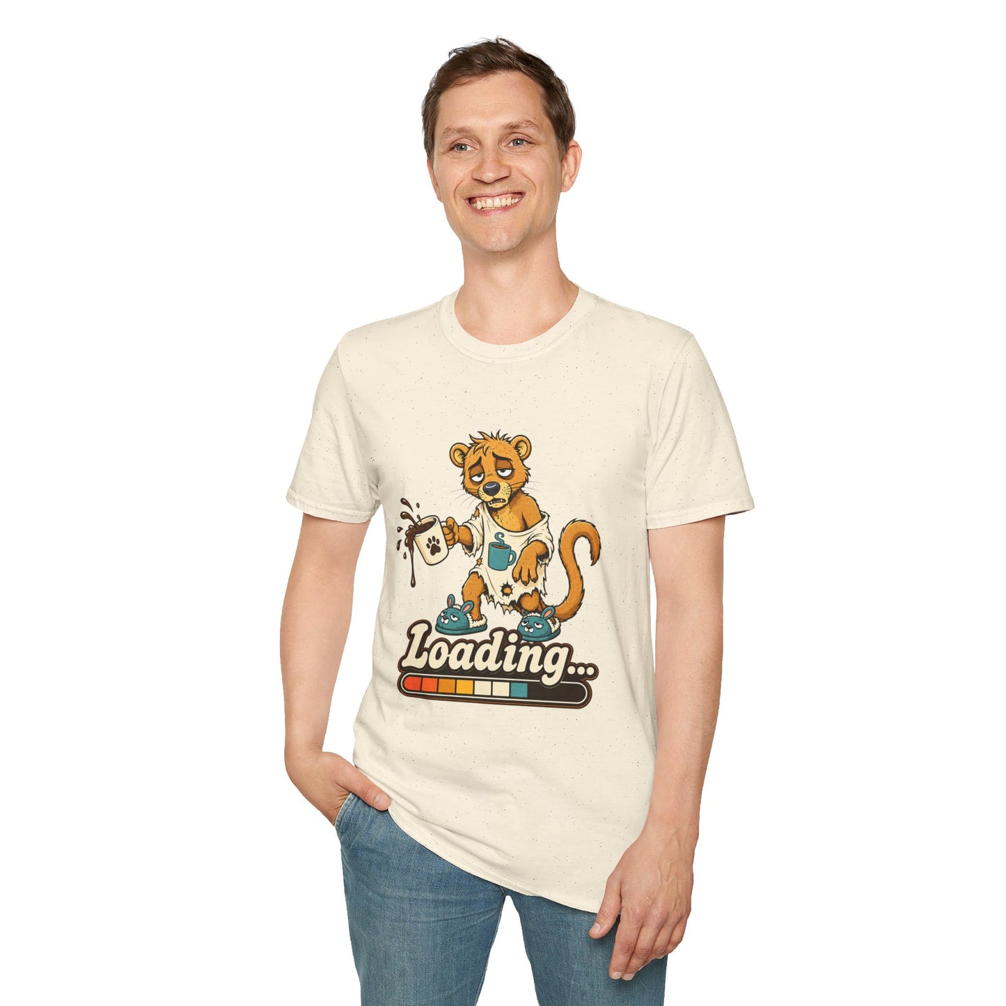 Coffee Powered Fossa T-Shirt — Funny Loading Animal Graphic Tee