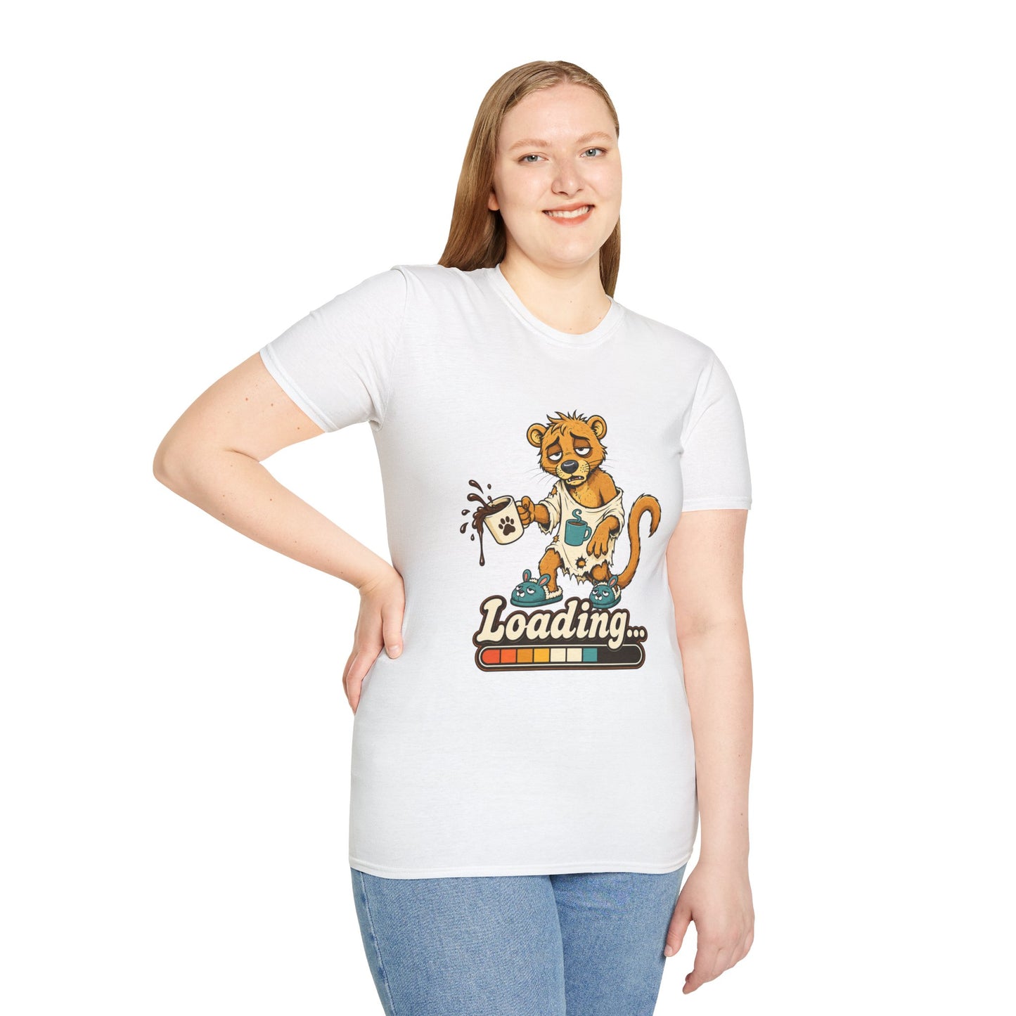 Coffee Powered Fossa T-Shirt — Funny Loading Animal Graphic Tee