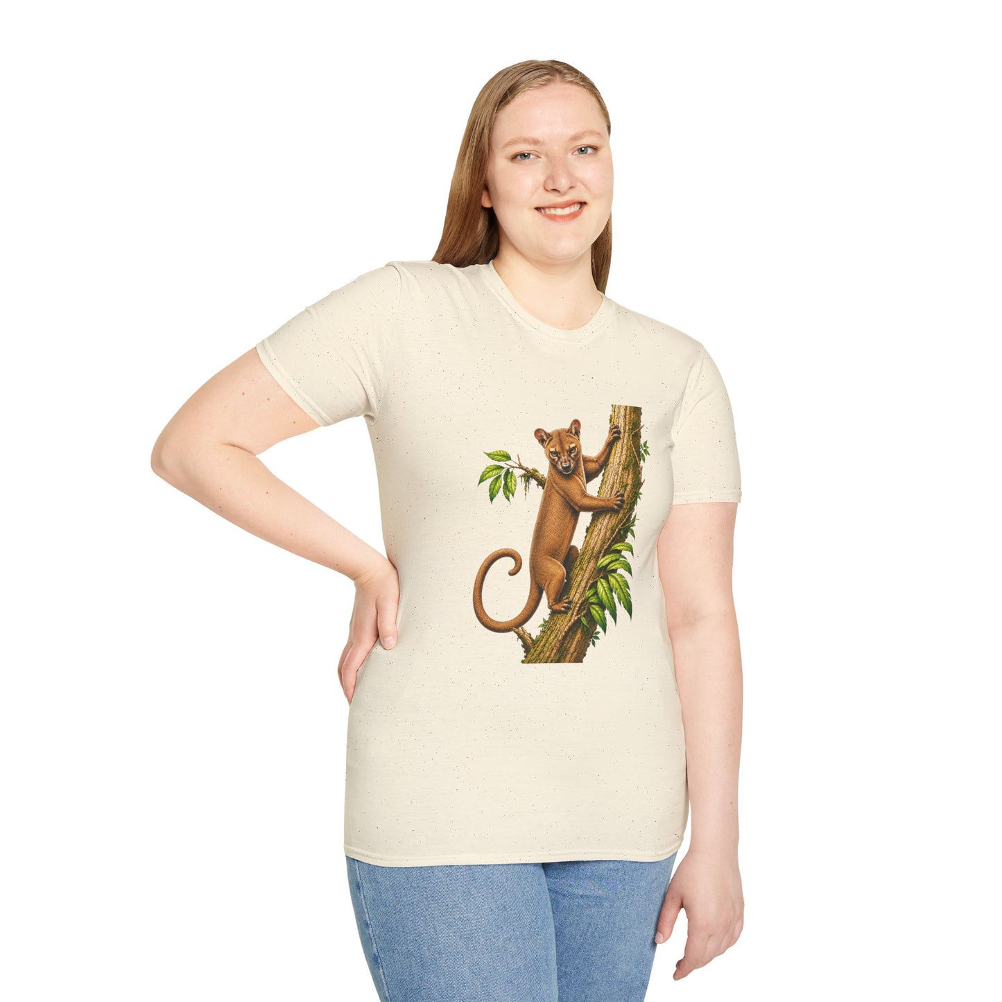 Climbing Fossa T-Shirt — Cute Madagascar Wildlife Graphic Tee