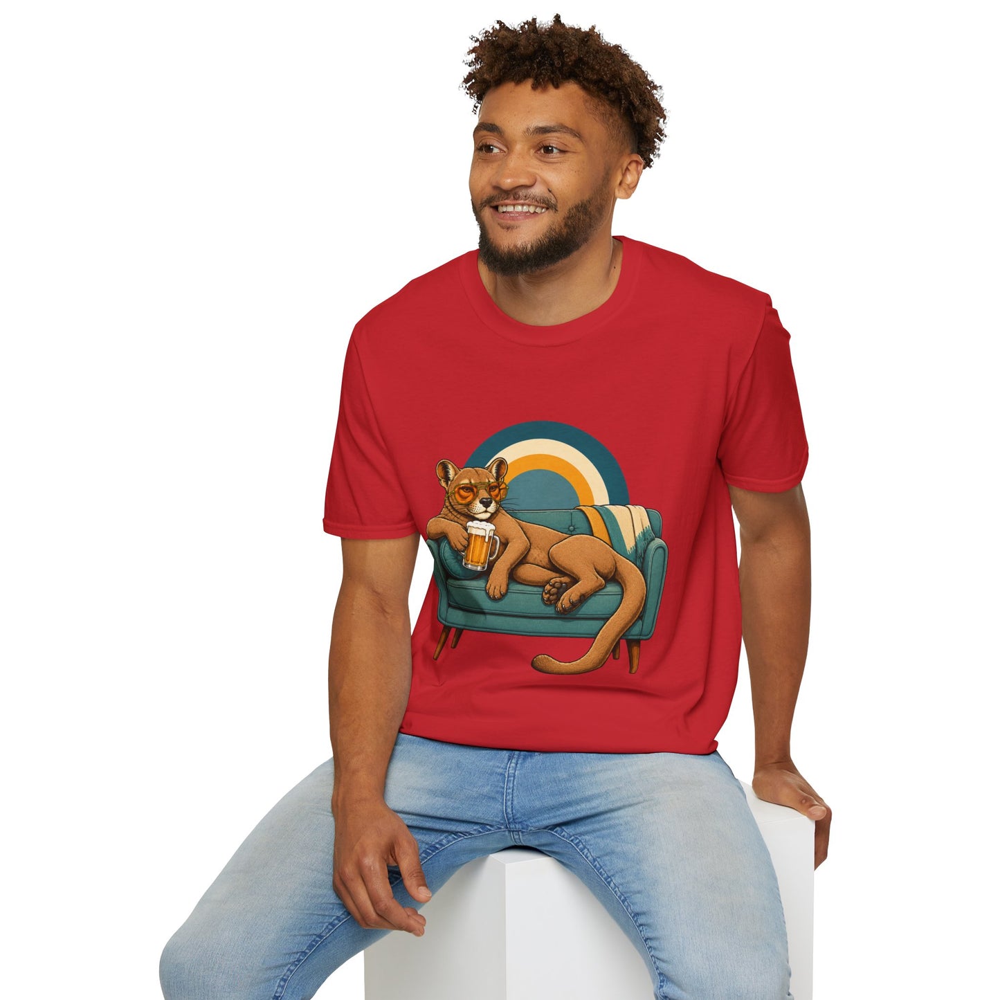 Lazy Fossa T-Shirt — Retro Fossa on Sofa Graphic Tee