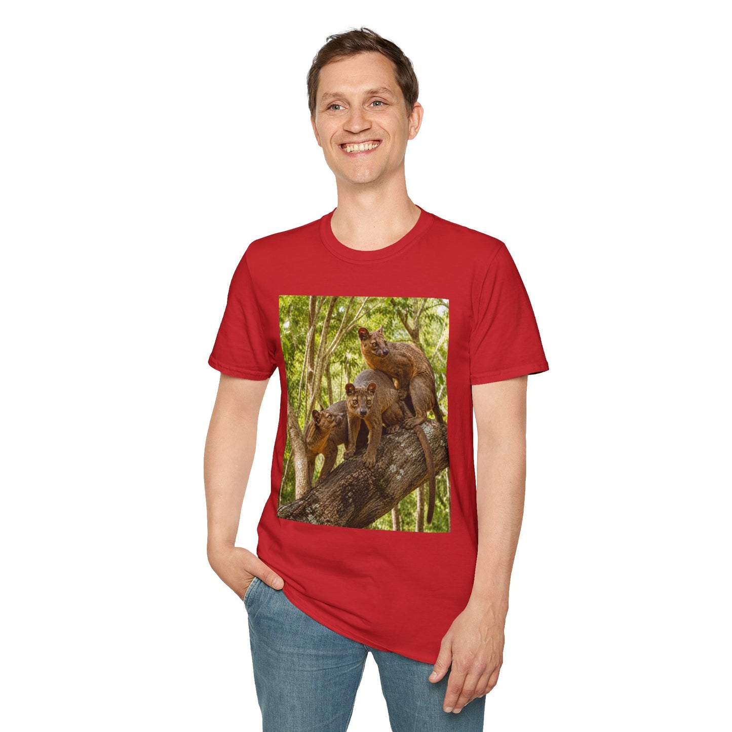 Adult Fossa Trio T-Shirt — Madagascar Wildlife Graphic Tee
