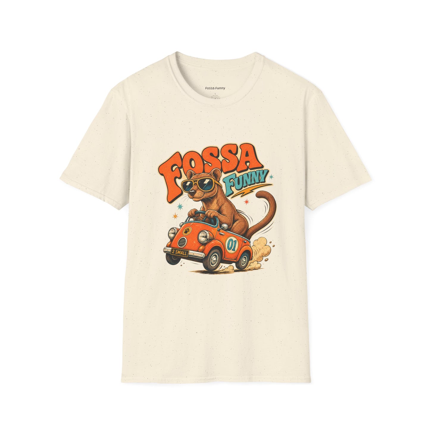 Fossa Funny Graphic T-Shirt — Cute Fossa Driving Vintage Design