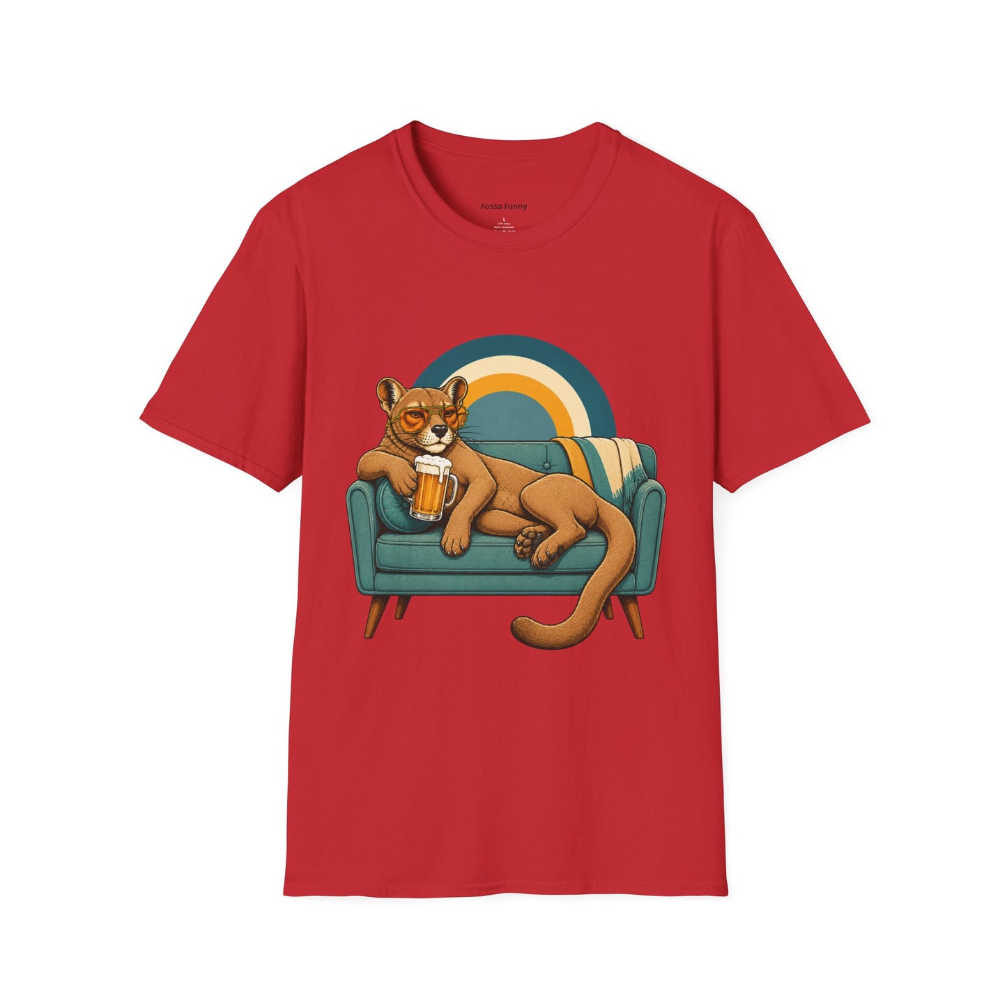 Lazy Fossa T-Shirt — Retro Fossa on Sofa Graphic Tee