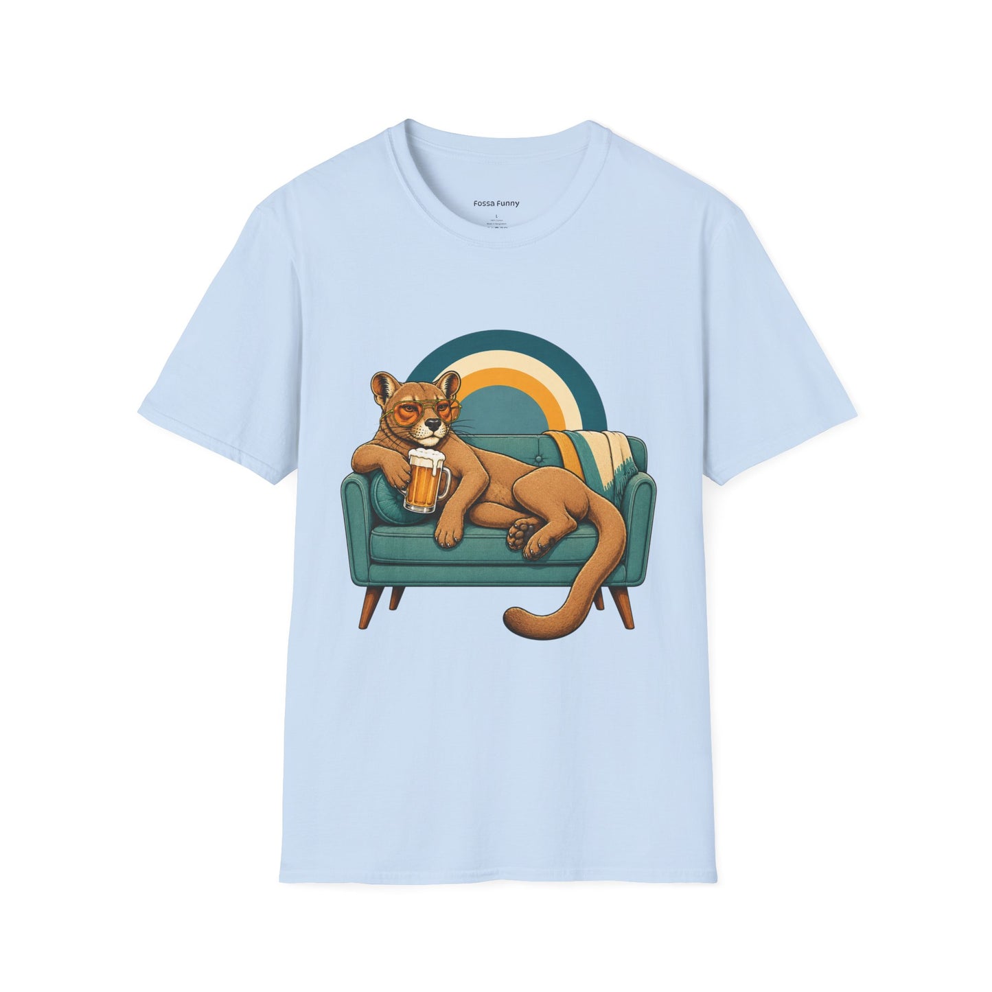 Lazy Fossa T-Shirt — Retro Fossa on Sofa Graphic Tee