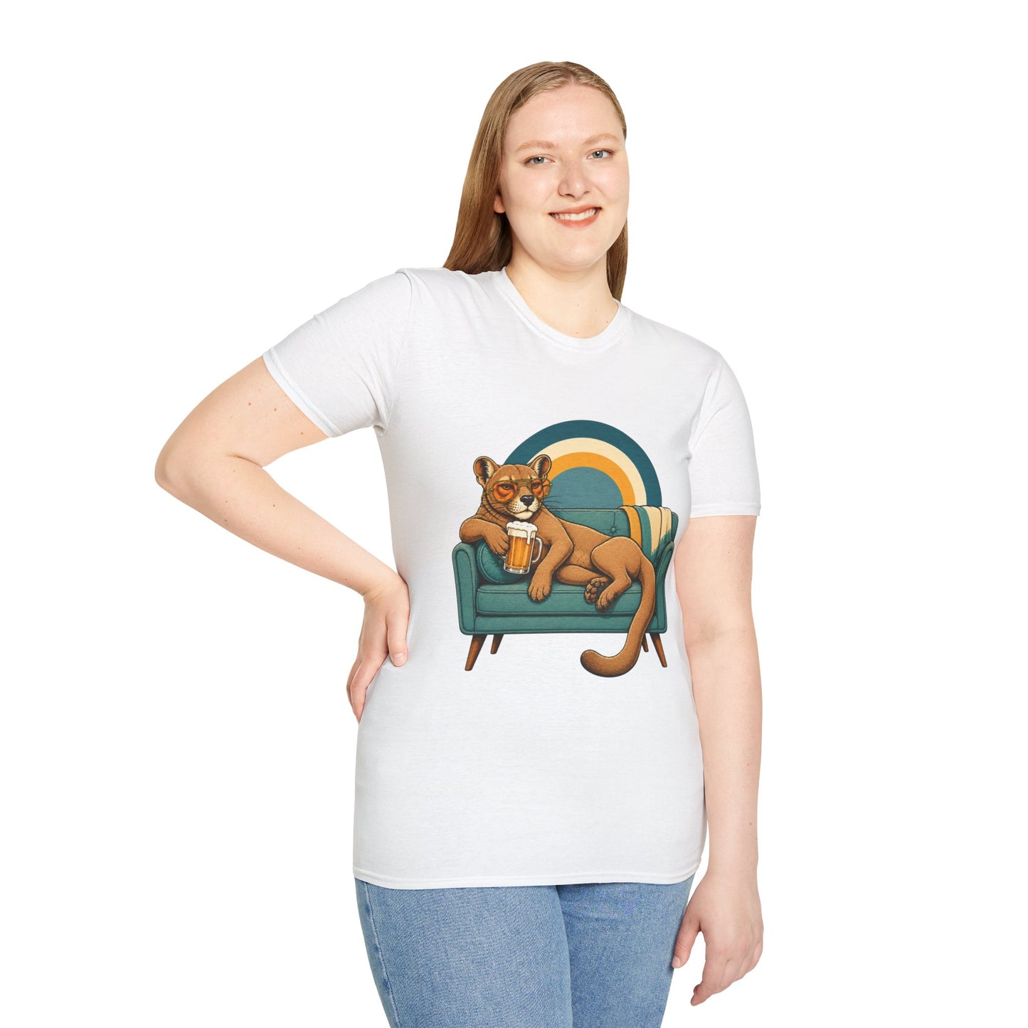 Lazy Fossa T-Shirt — Retro Fossa on Sofa Graphic Tee