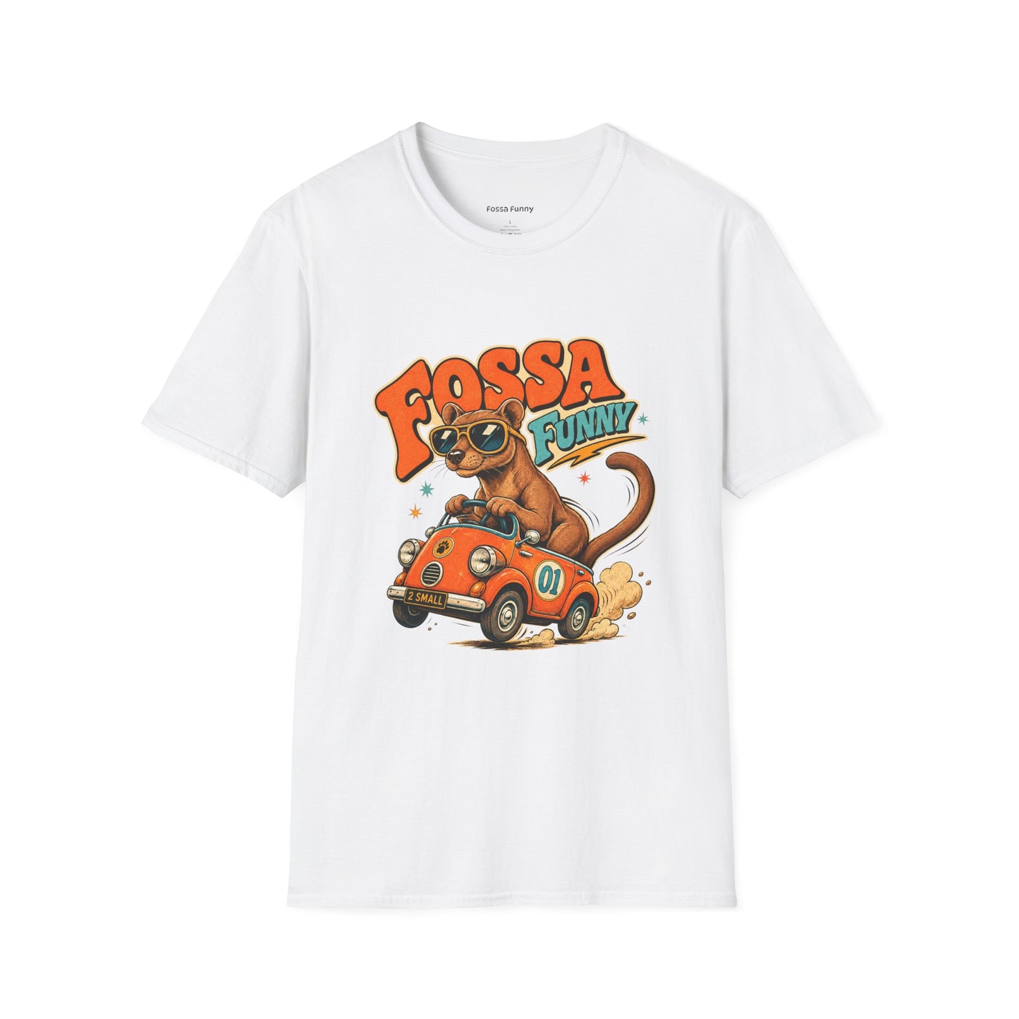 Fossa Funny Graphic T-Shirt — Cute Fossa Driving Vintage Design