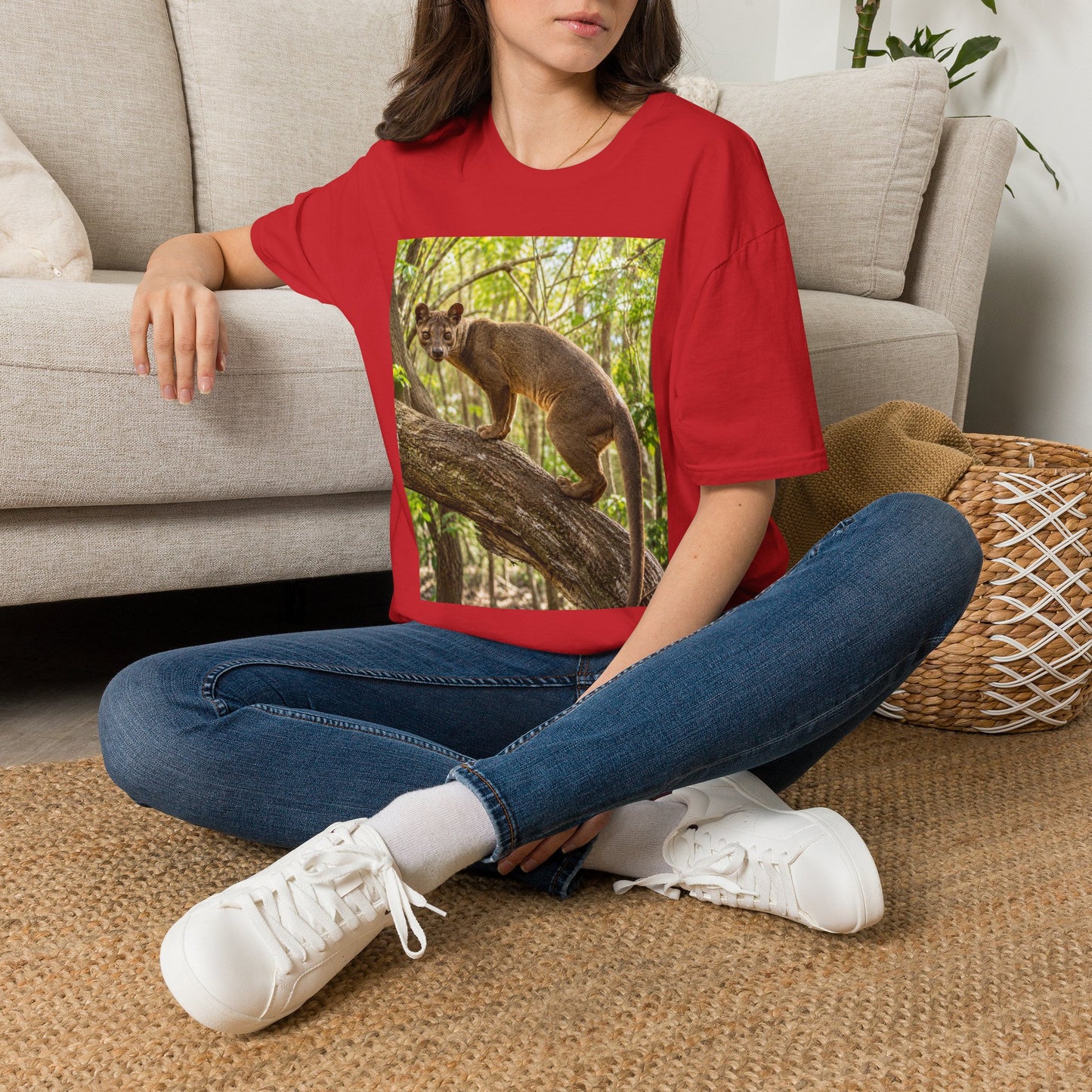 Fossa in the Forest T-Shirt — Madagascar Wildlife Graphic Tee