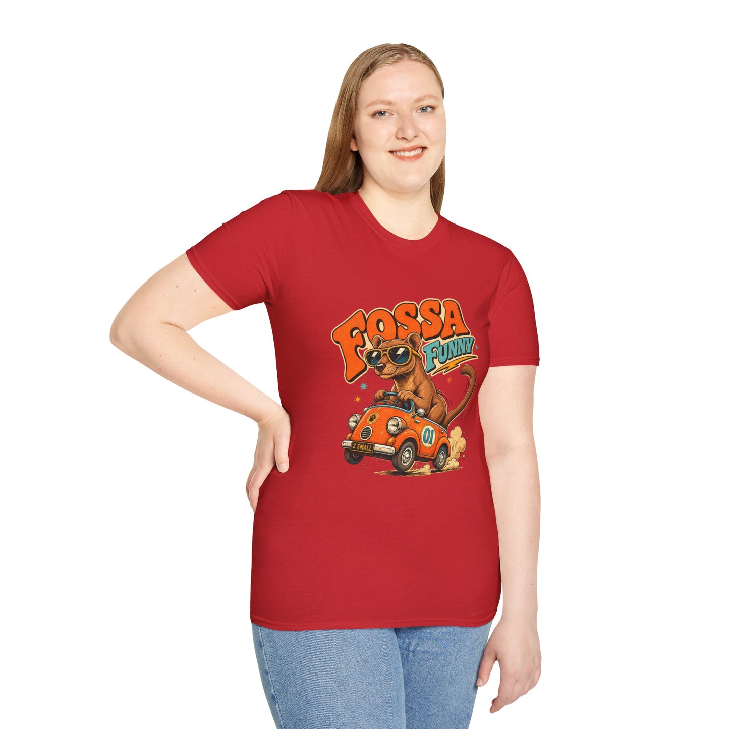 Fossa Funny Graphic T-Shirt — Cute Fossa Driving Vintage Design