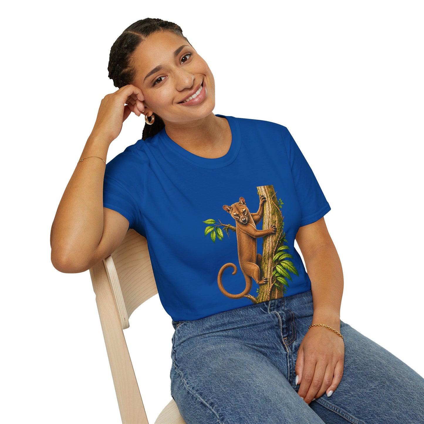 Climbing Fossa T-Shirt — Cute Madagascar Wildlife Graphic Tee