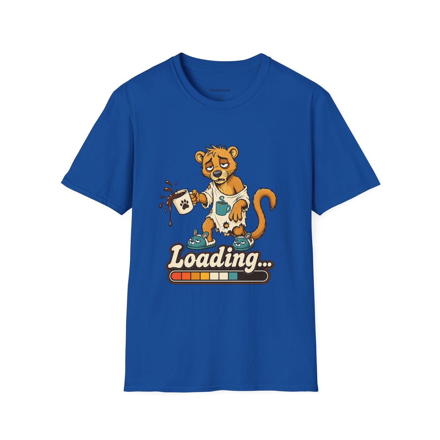 Coffee Powered Fossa T-Shirt — Funny Loading Animal Graphic Tee