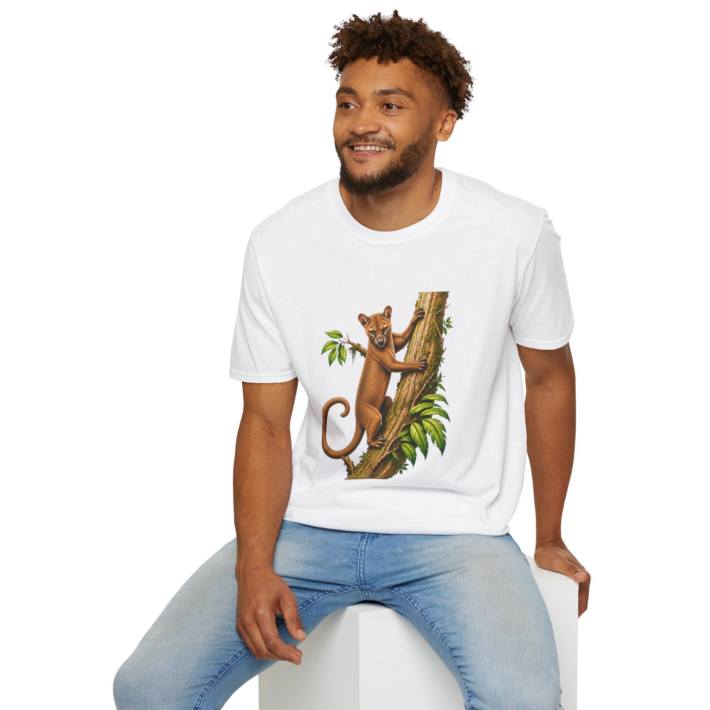 Climbing Fossa T-Shirt — Cute Madagascar Wildlife Graphic Tee