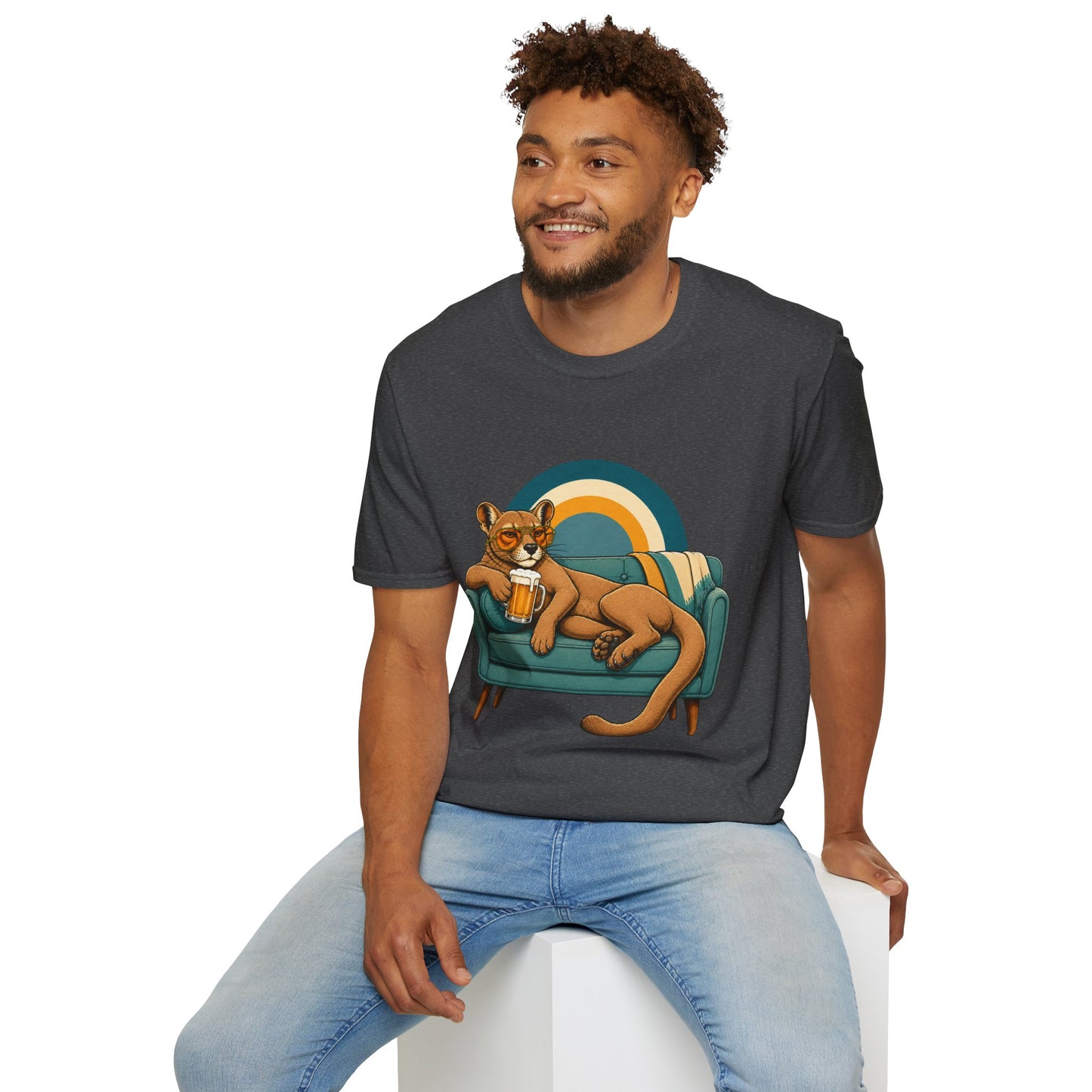 Lazy Fossa T-Shirt — Retro Fossa on Sofa Graphic Tee