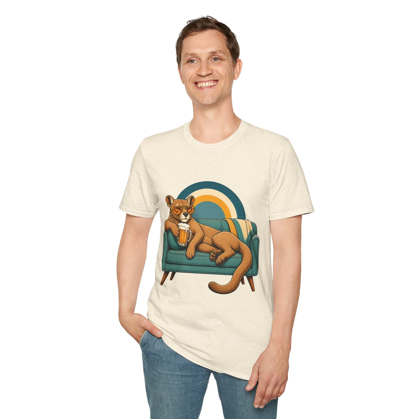 Lazy Fossa T-Shirt — Retro Fossa on Sofa Graphic Tee