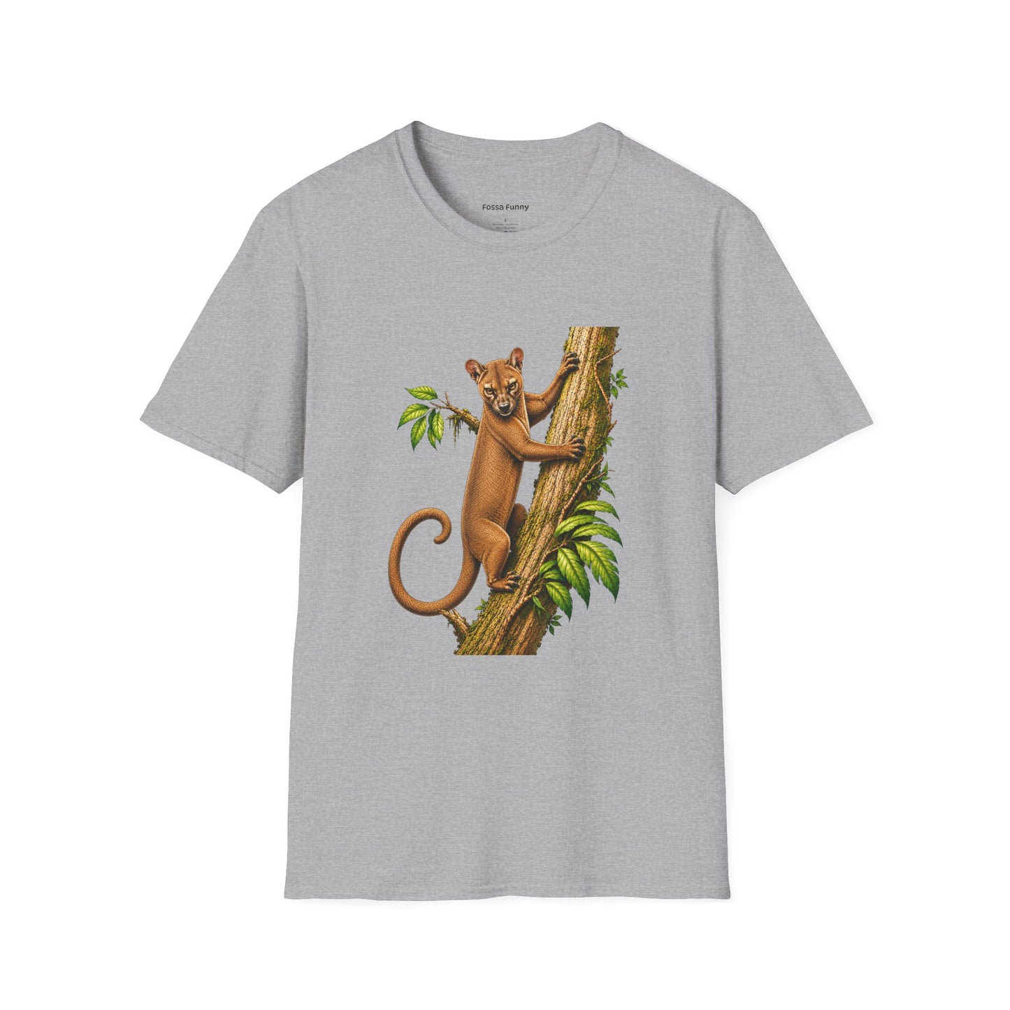Climbing Fossa T-Shirt — Cute Madagascar Wildlife Graphic Tee