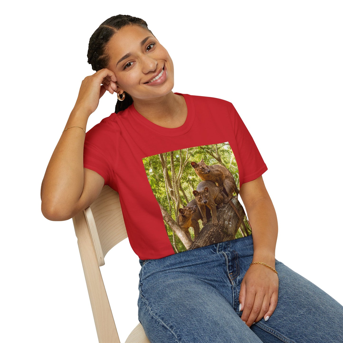 Adult Fossa Trio T-Shirt — Madagascar Wildlife Graphic Tee