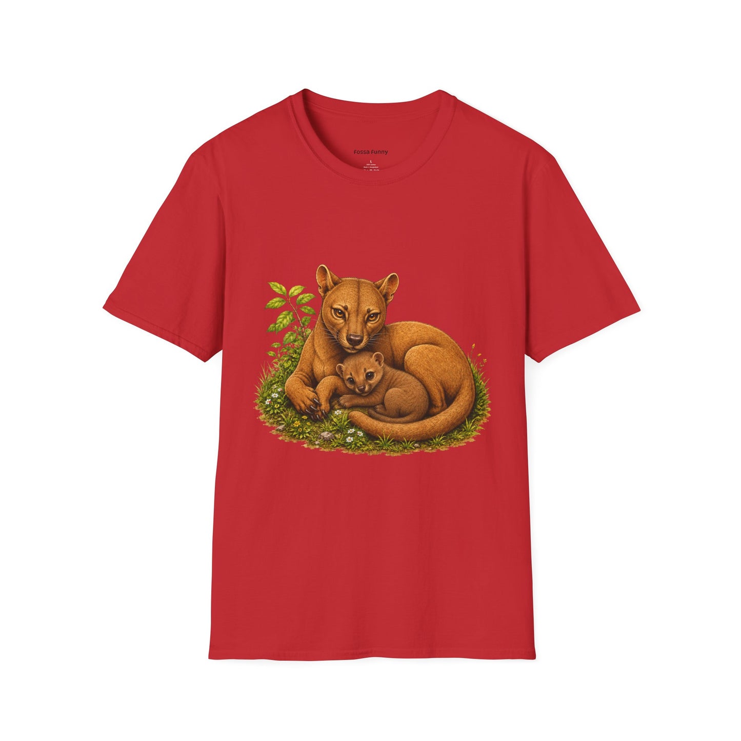 Protective Mama Fossa T-Shirt — A soft and heartwarming design celebrating the love between a mother and her baby