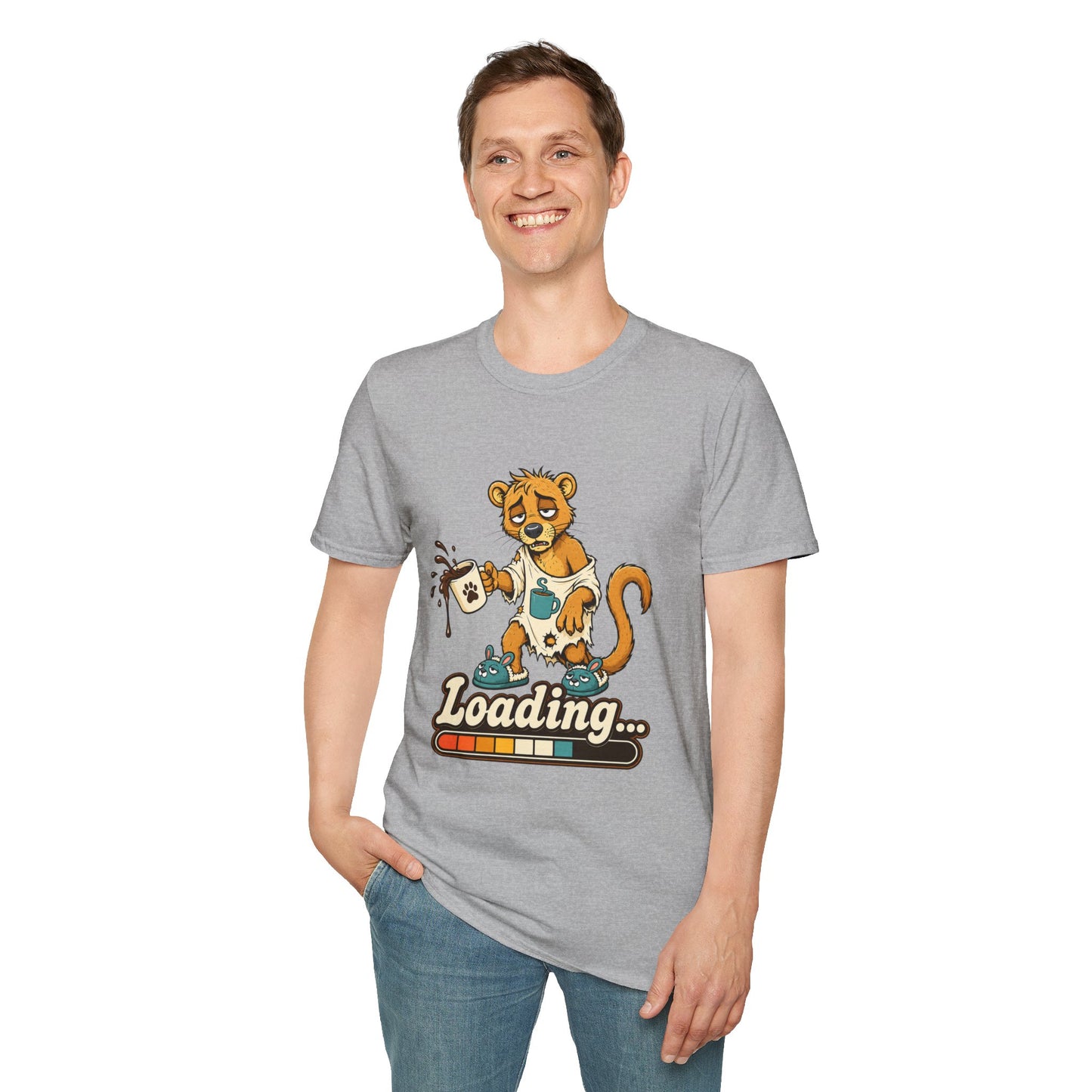 Coffee Powered Fossa T-Shirt — Funny Loading Animal Graphic Tee