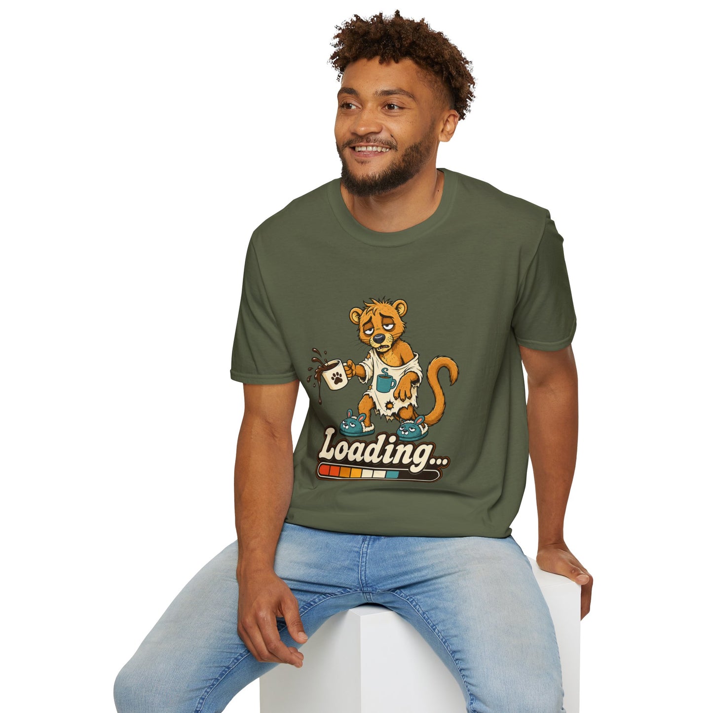 Coffee Powered Fossa T-Shirt — Funny Loading Animal Graphic Tee