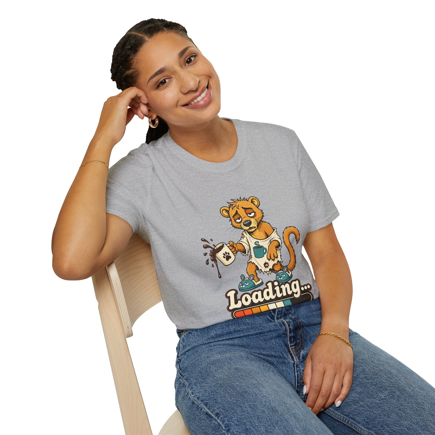 Coffee Powered Fossa T-Shirt — Funny Loading Animal Graphic Tee