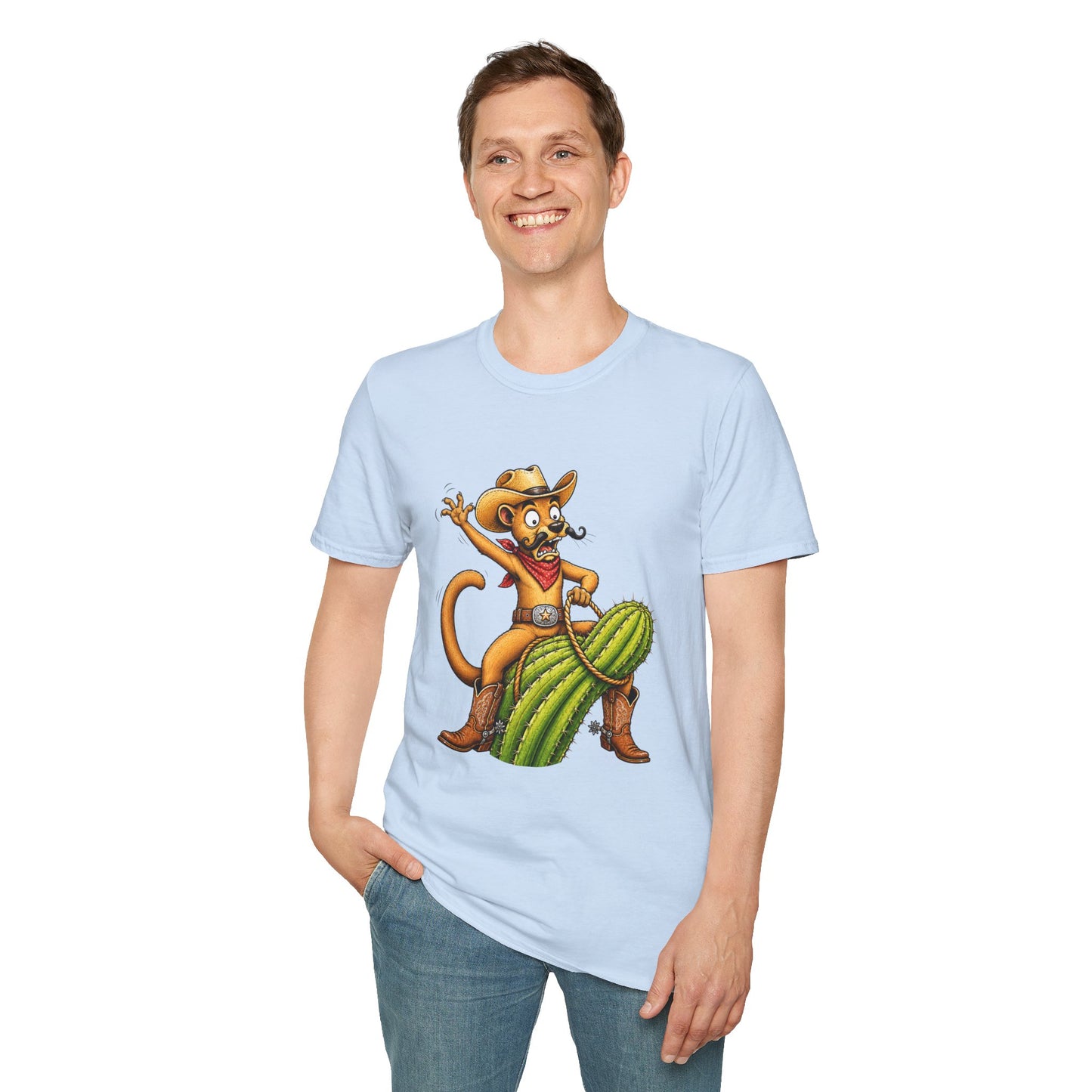 Fossa Cowboy T-Shirt — Funny Western Fossa Riding Cactus Tee